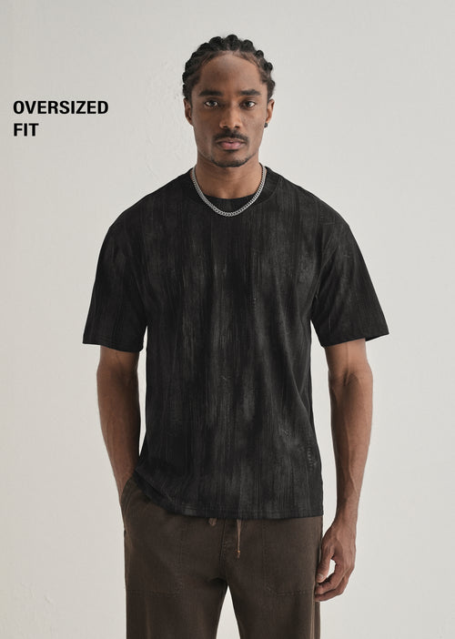 Ink Black Printed Oversized T-shirt