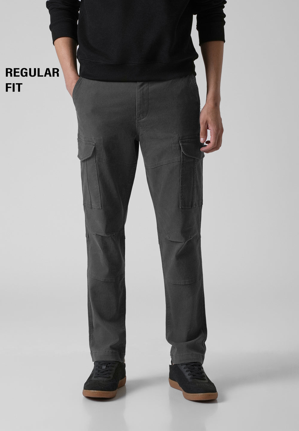 Iron Grey Regular Fit Cargo Pant