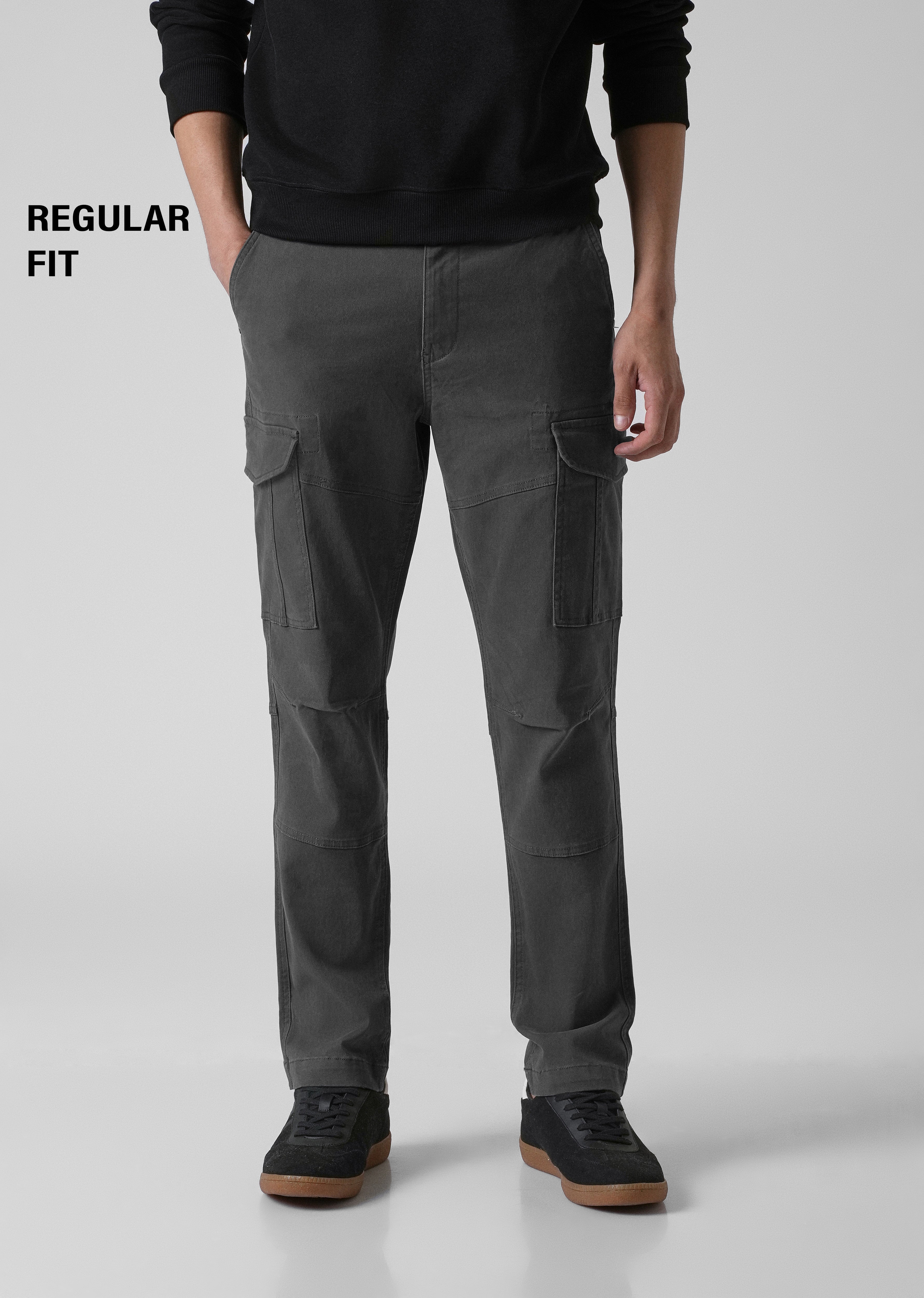 Iron Grey Regular Fit Cargo Pant