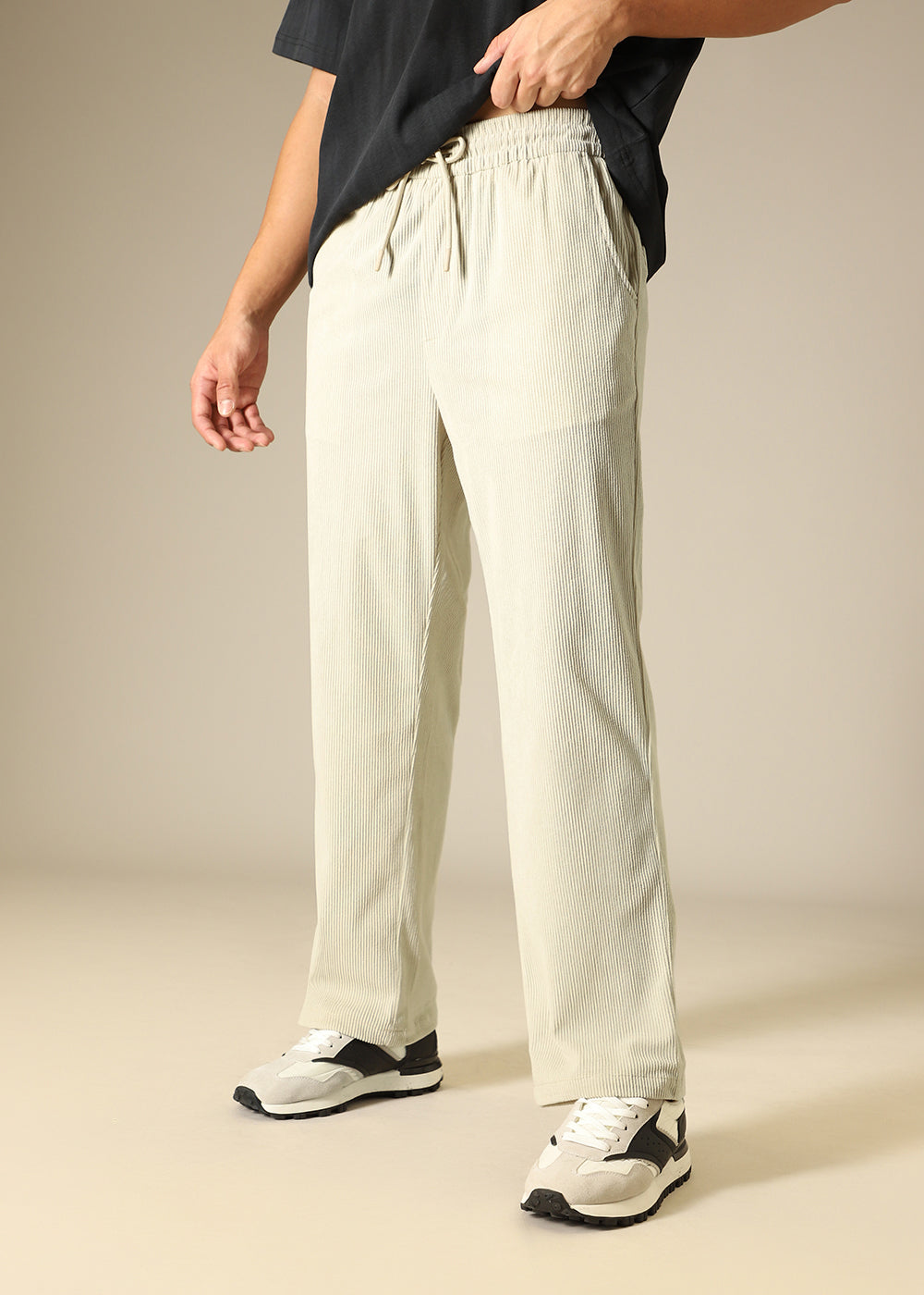 Ivory Cream Corduroy Pant