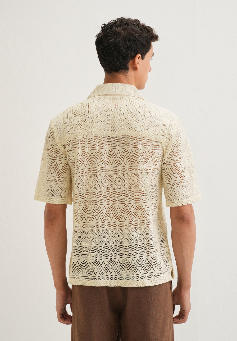 Ivory Cream Crochet Shirt