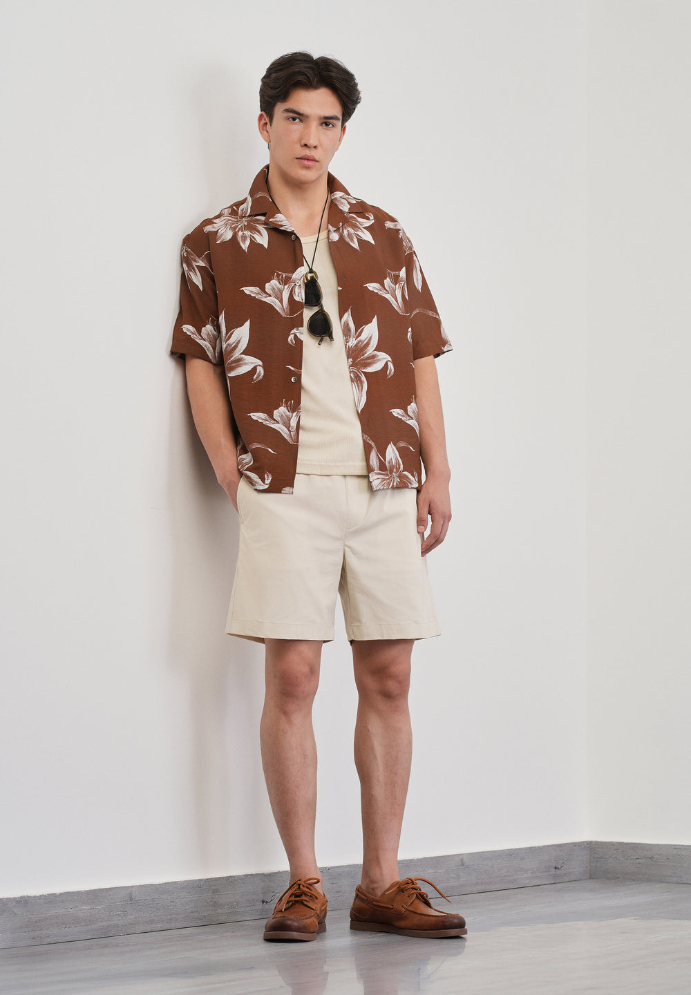 Ivory Drawstring Cotton Shorts