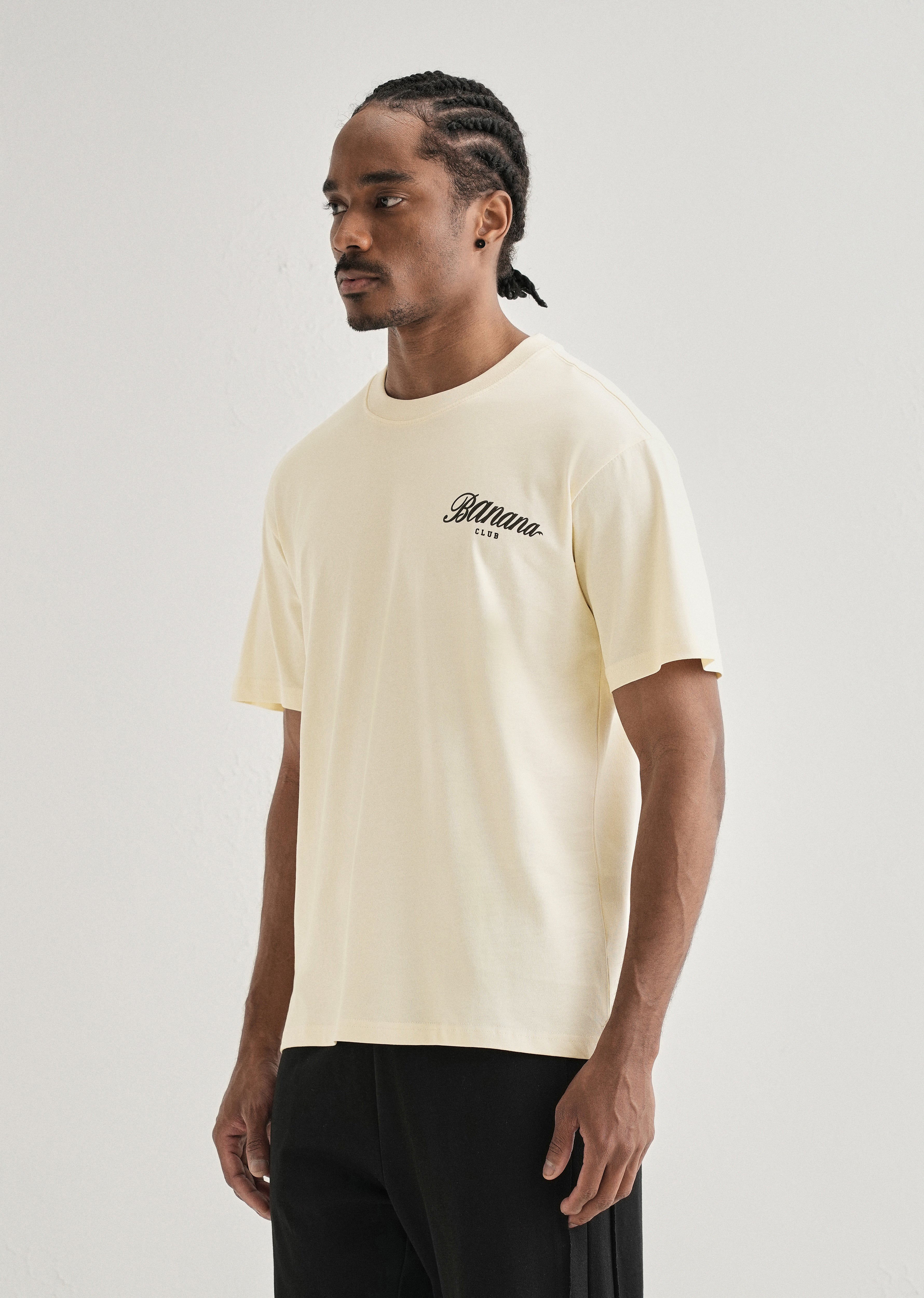 Ivory Embossed Printed Oversized T-shirt