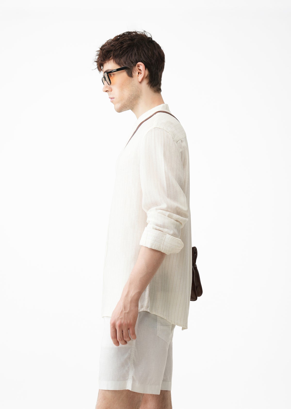 Ivory Lyocell Cotton Pinstripe Shirt