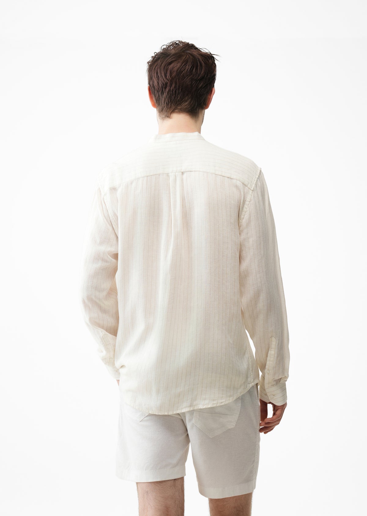 Ivory Lyocell Cotton Pinstripe Shirt