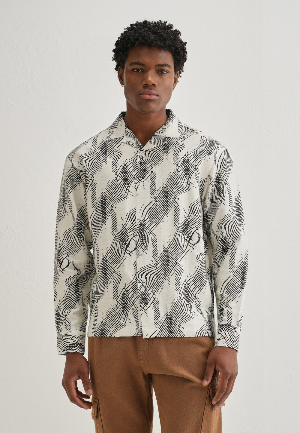 Ivory Modern Sketch Printed Shirt