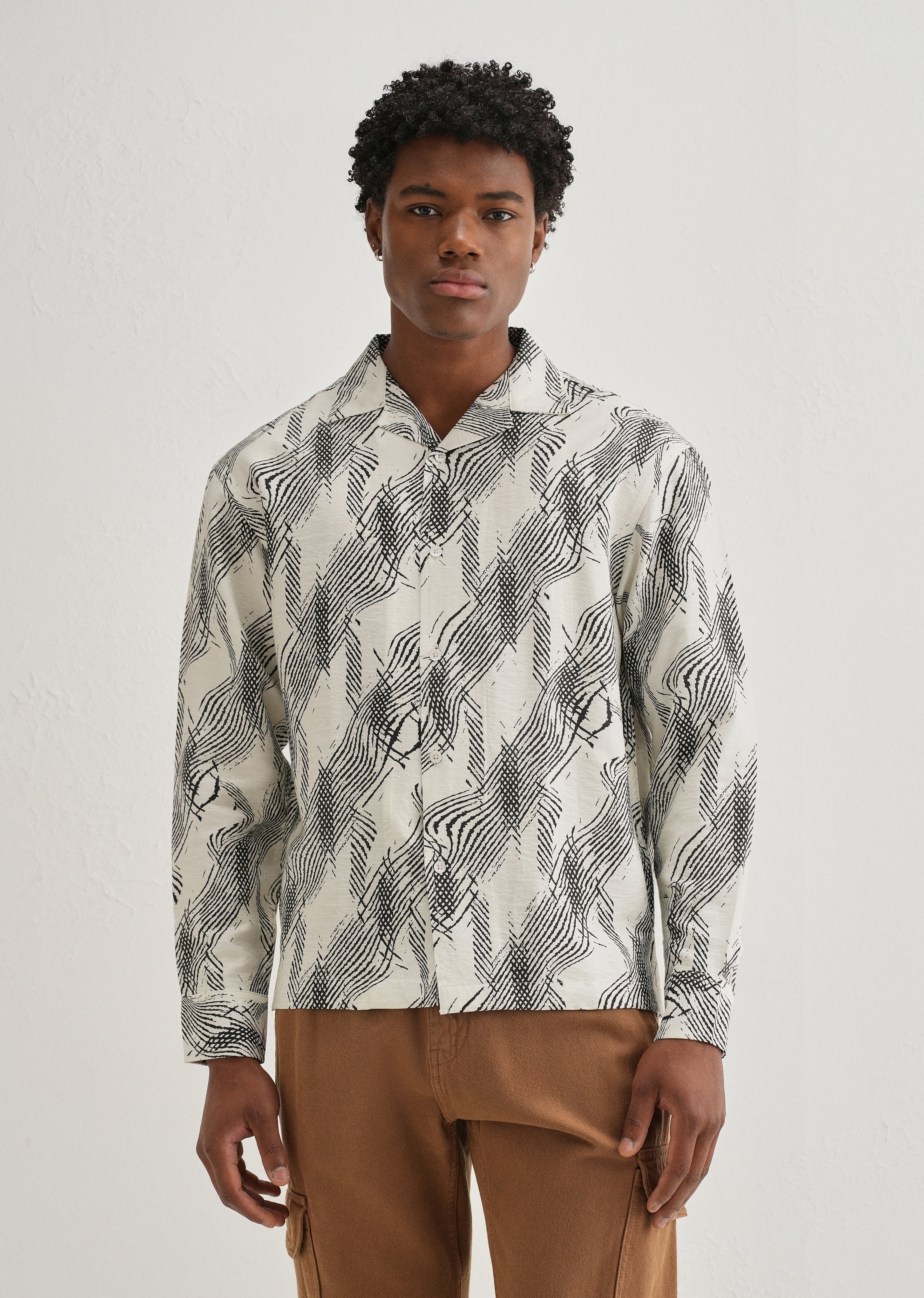 Ivory Modern Sketch Printed Shirt