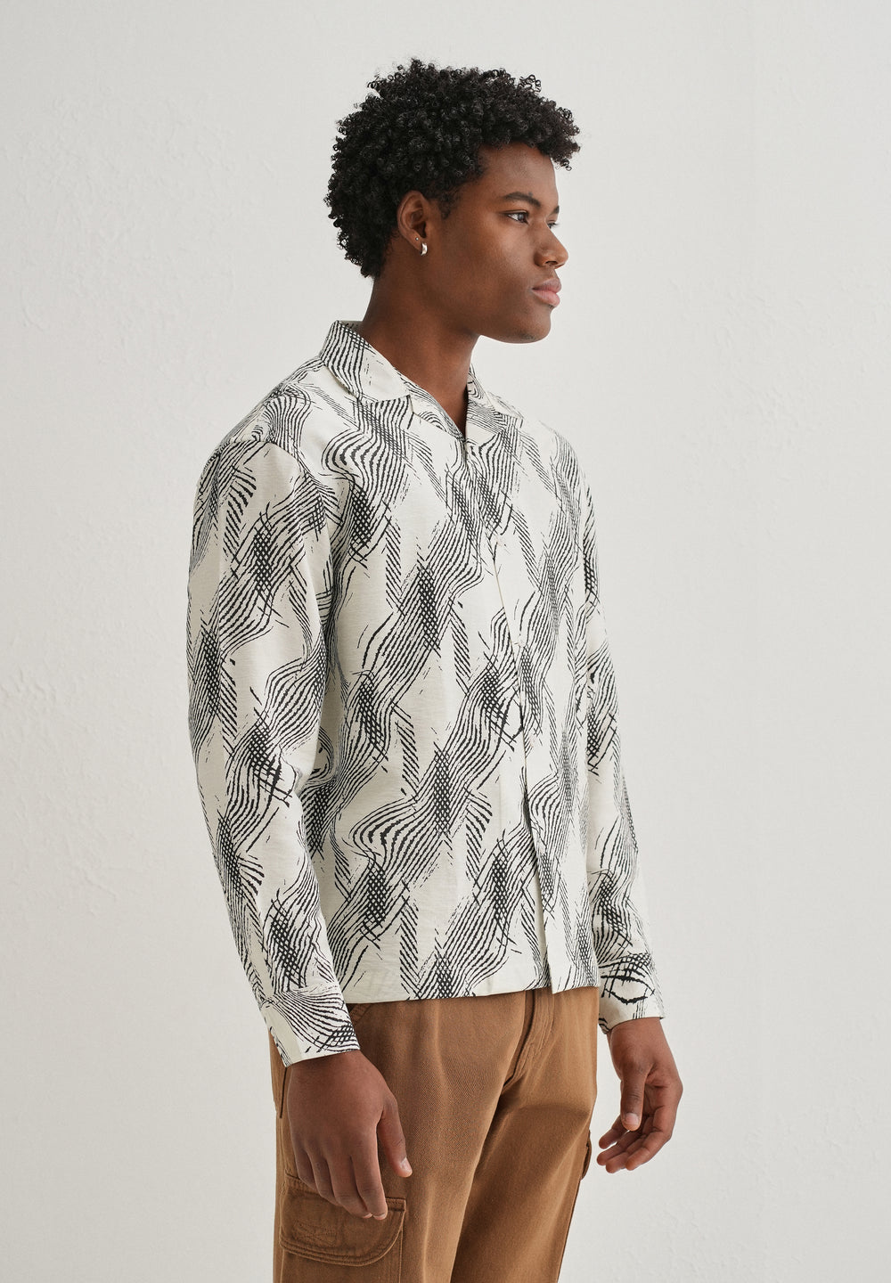 Ivory Modern Sketch Printed Shirt
