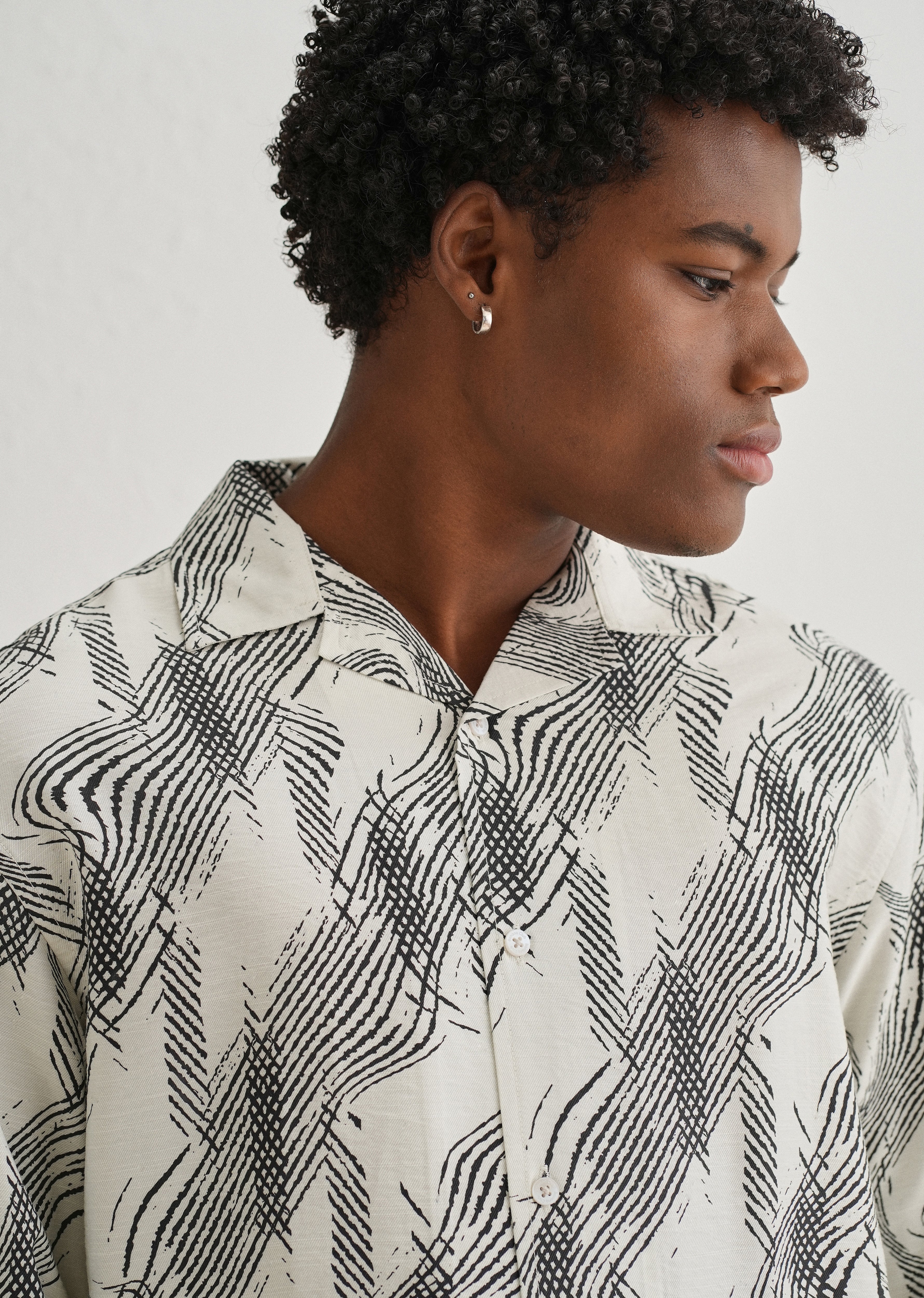 Ivory Modern Sketch Printed Shirt