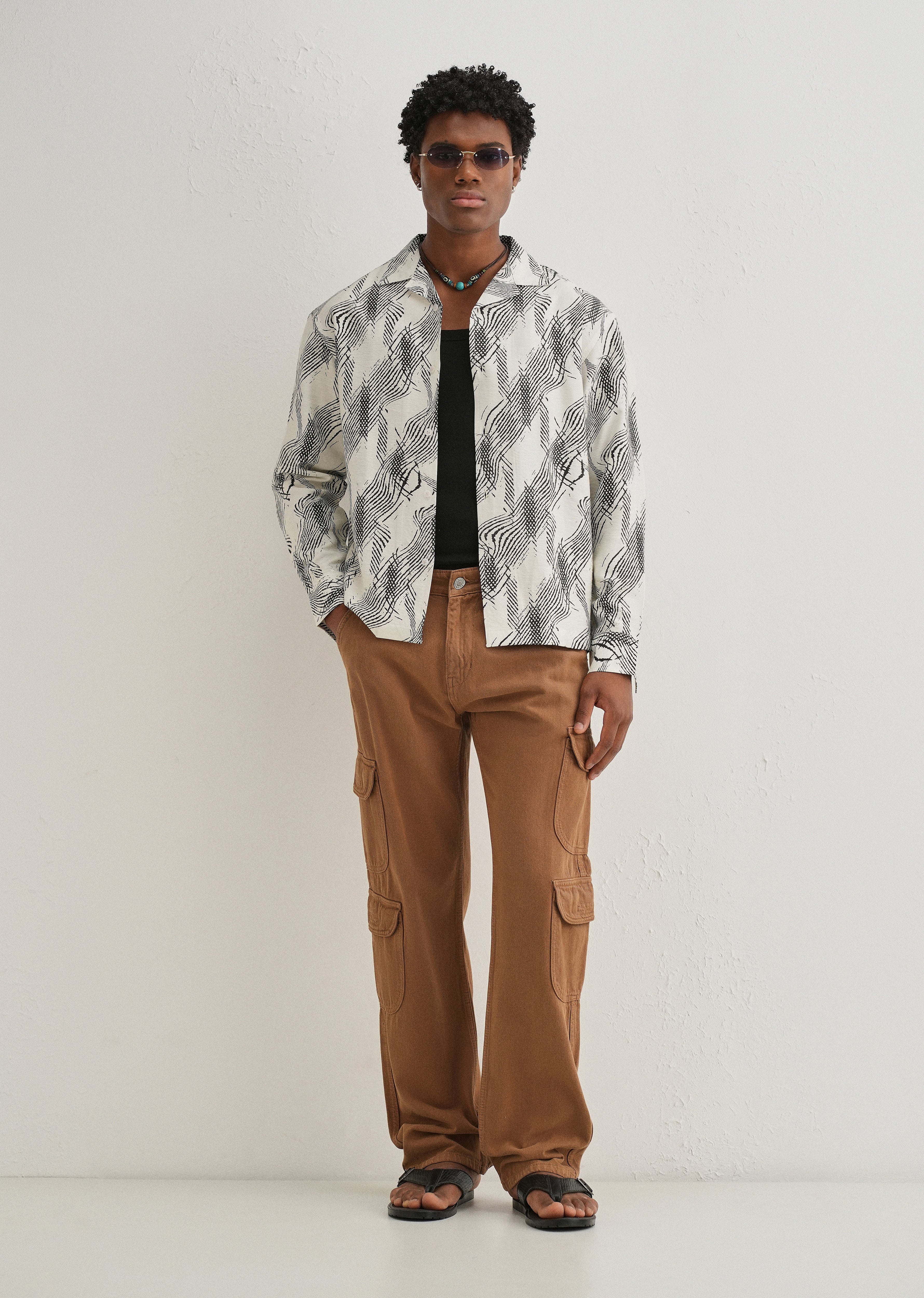 Ivory Modern Sketch Printed Shirt