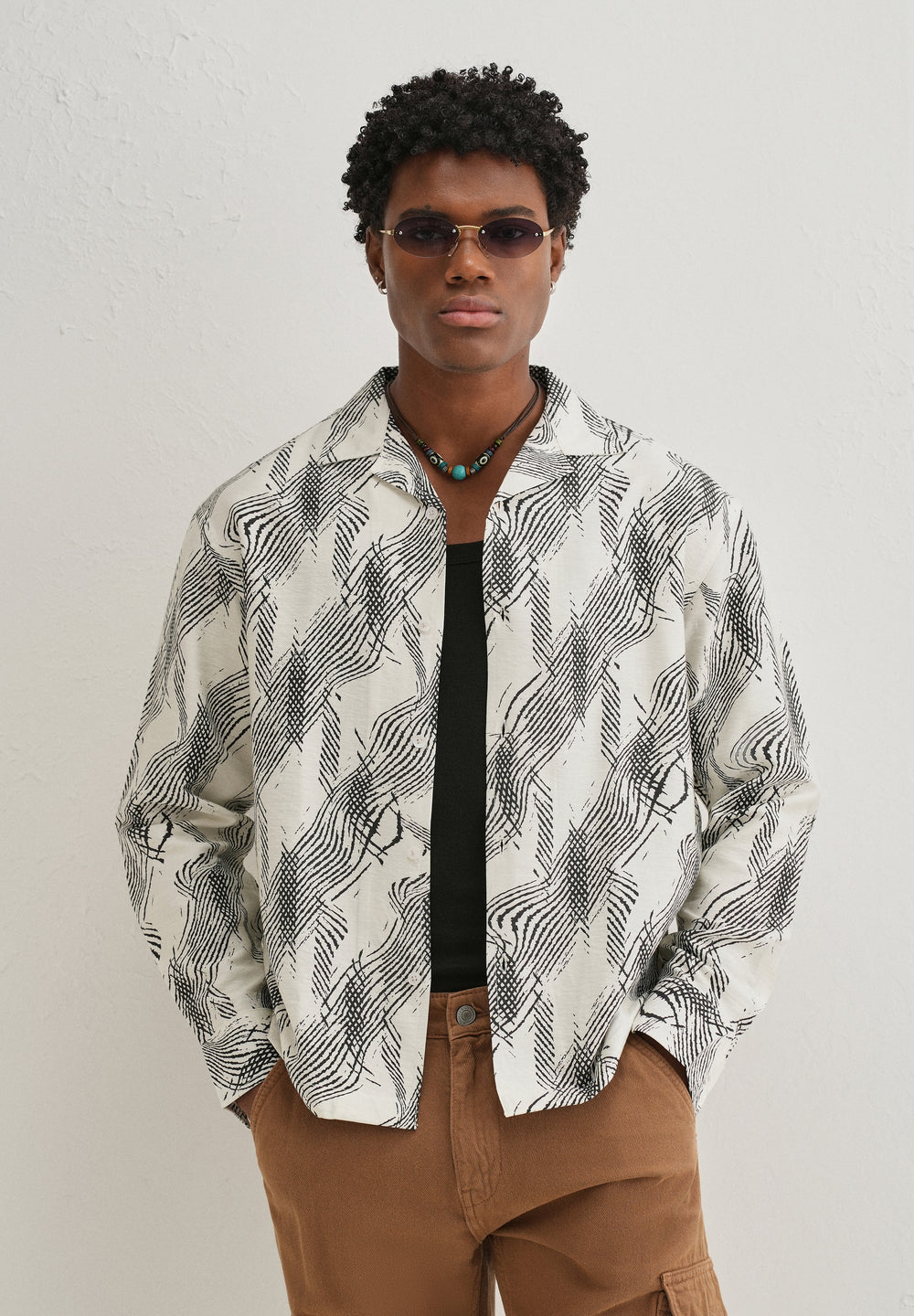 Ivory Modern Sketch Printed Shirt