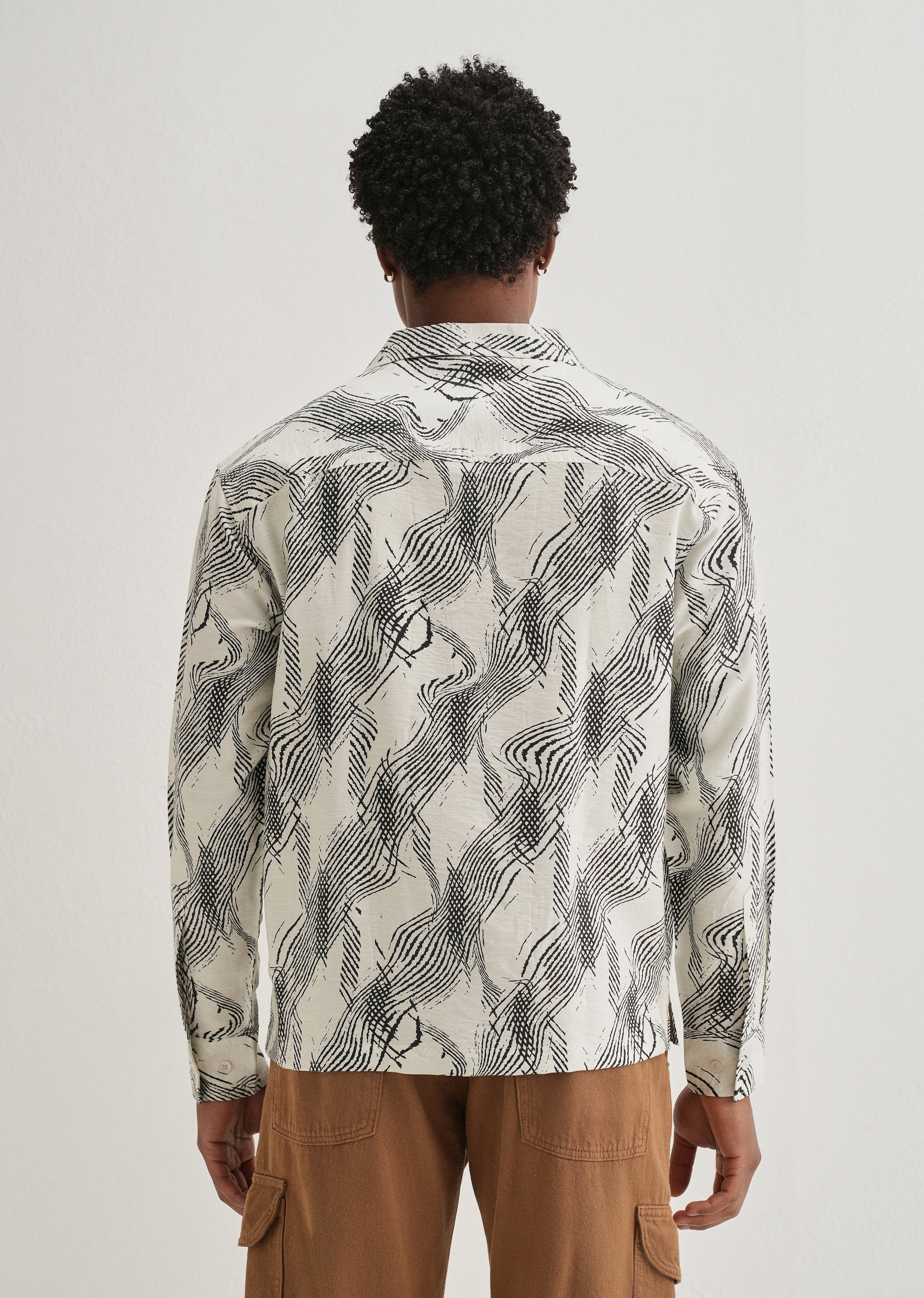Ivory Modern Sketch Printed Shirt
