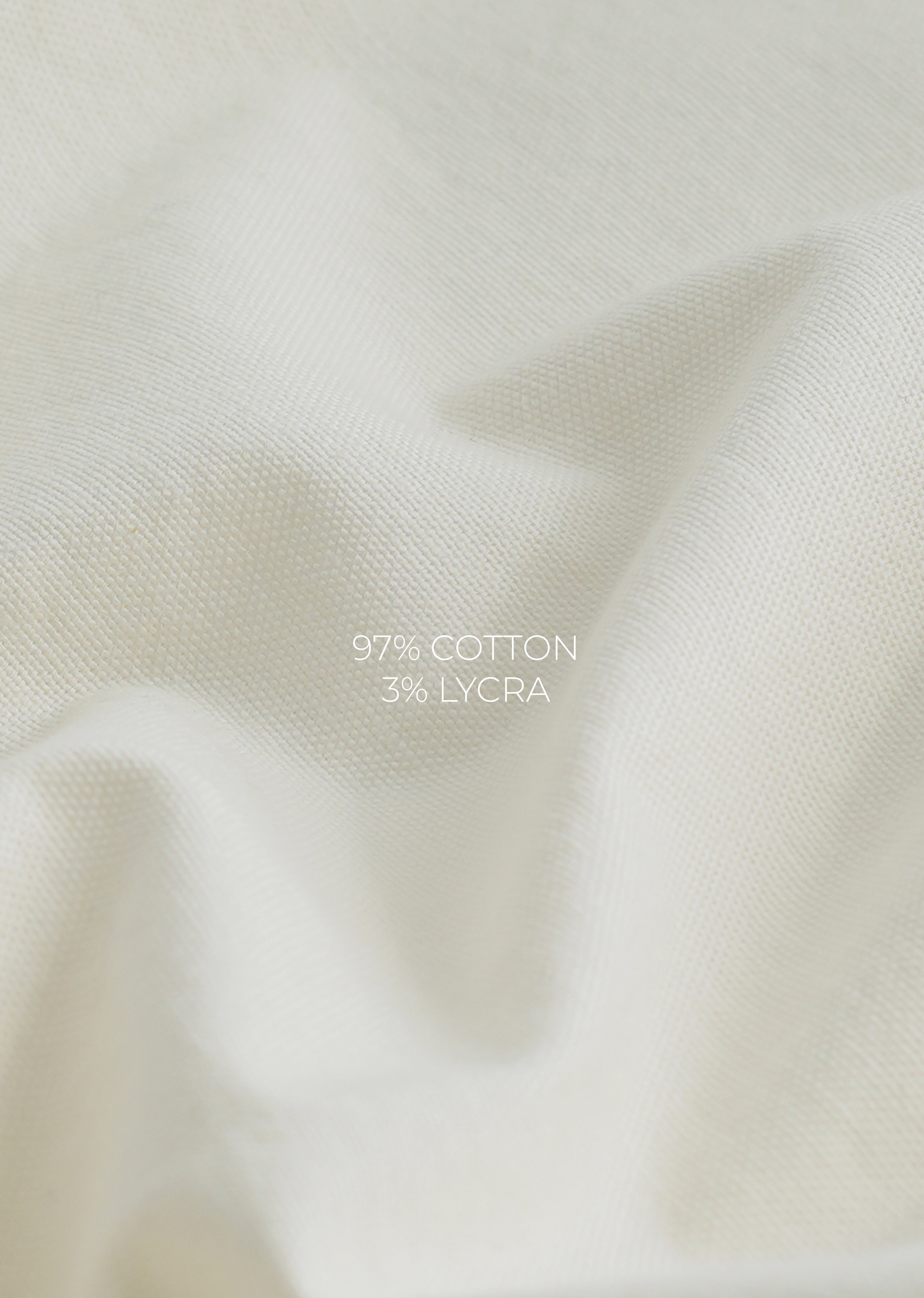 Ivory Striped Placket Cotton Shirt