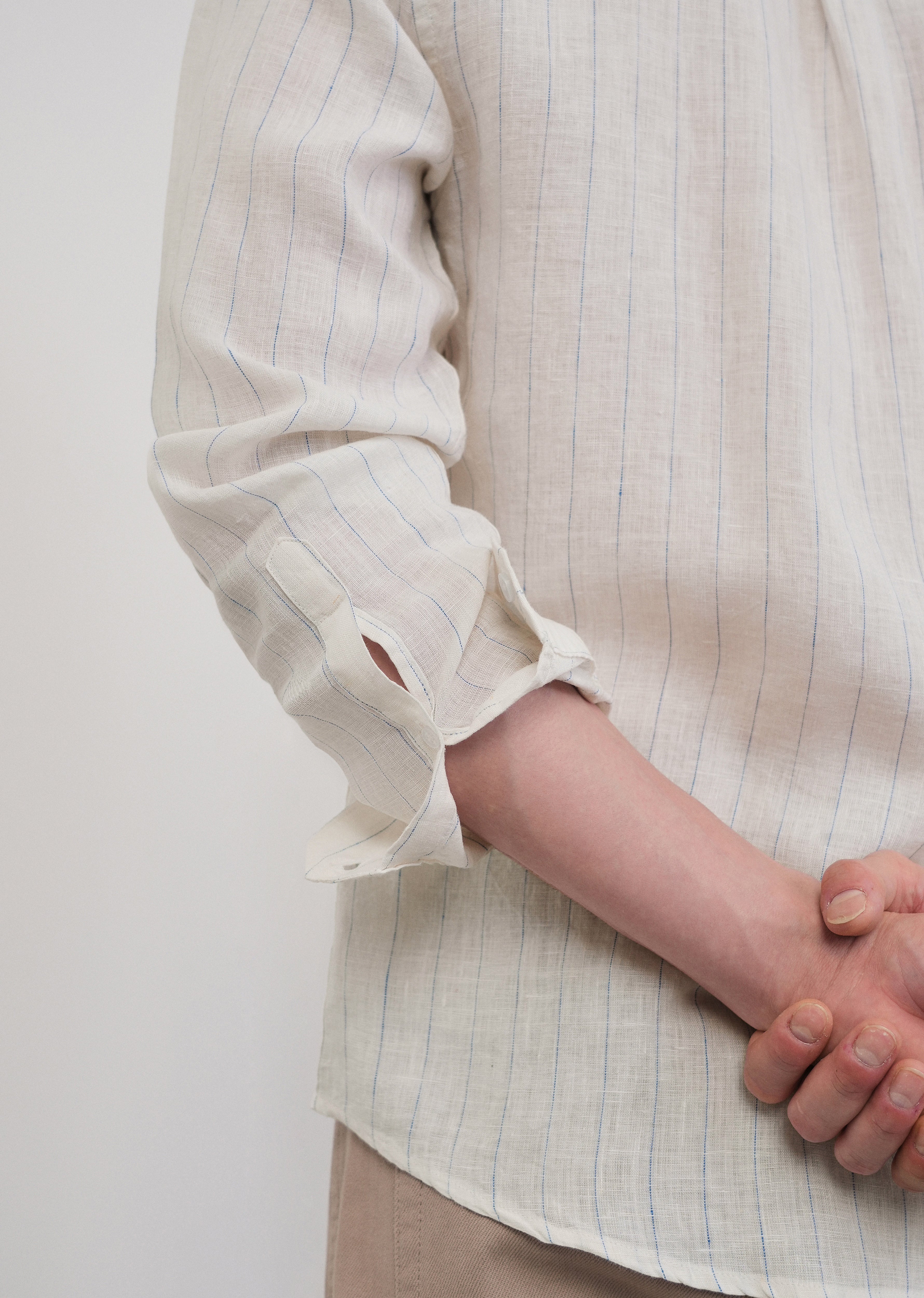 100% Linen Ivory Stripe Shirt