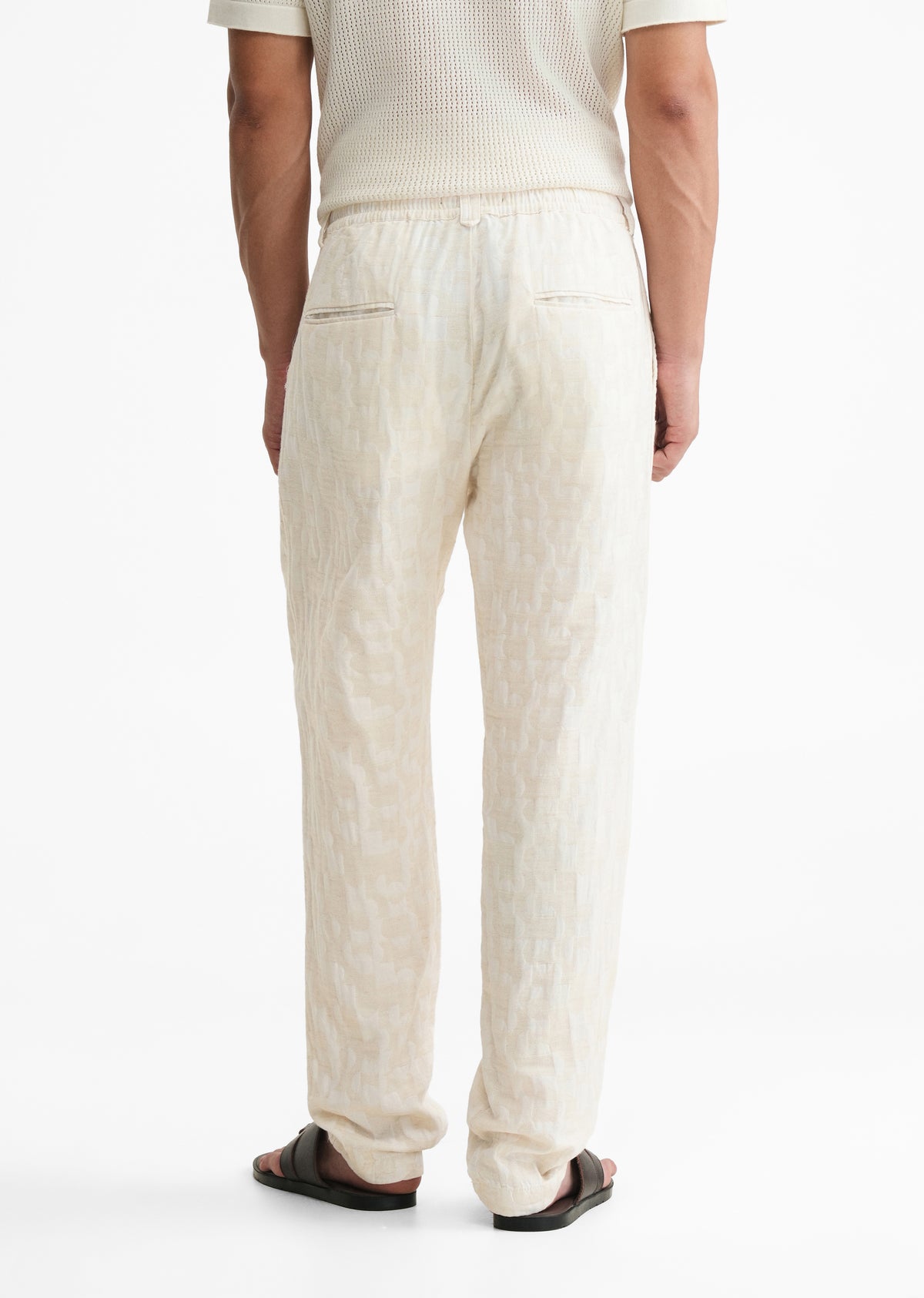 Ivory Abstract Jacquard Pant