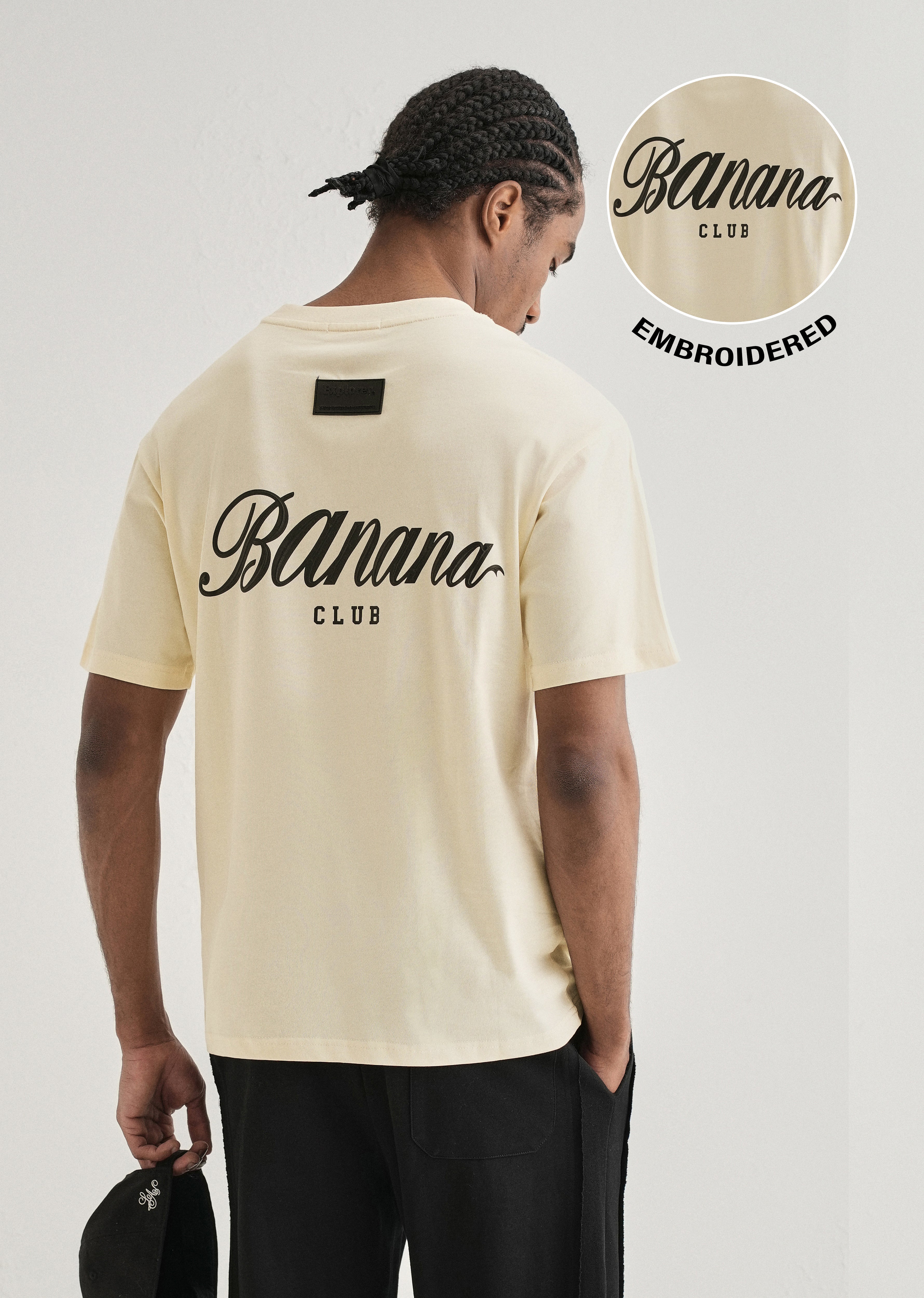 Ivory Embossed Printed Oversized T-shirt