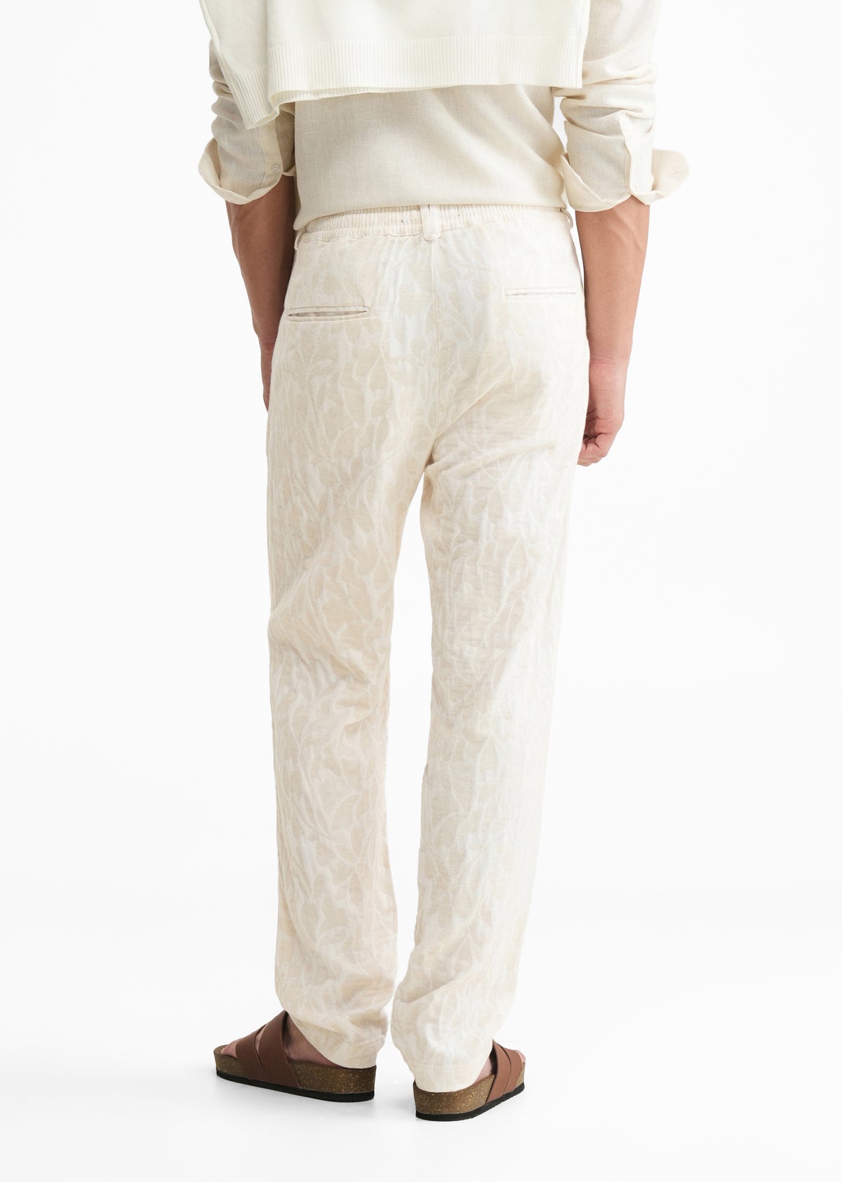 Ivory Floral Jacquard Pant