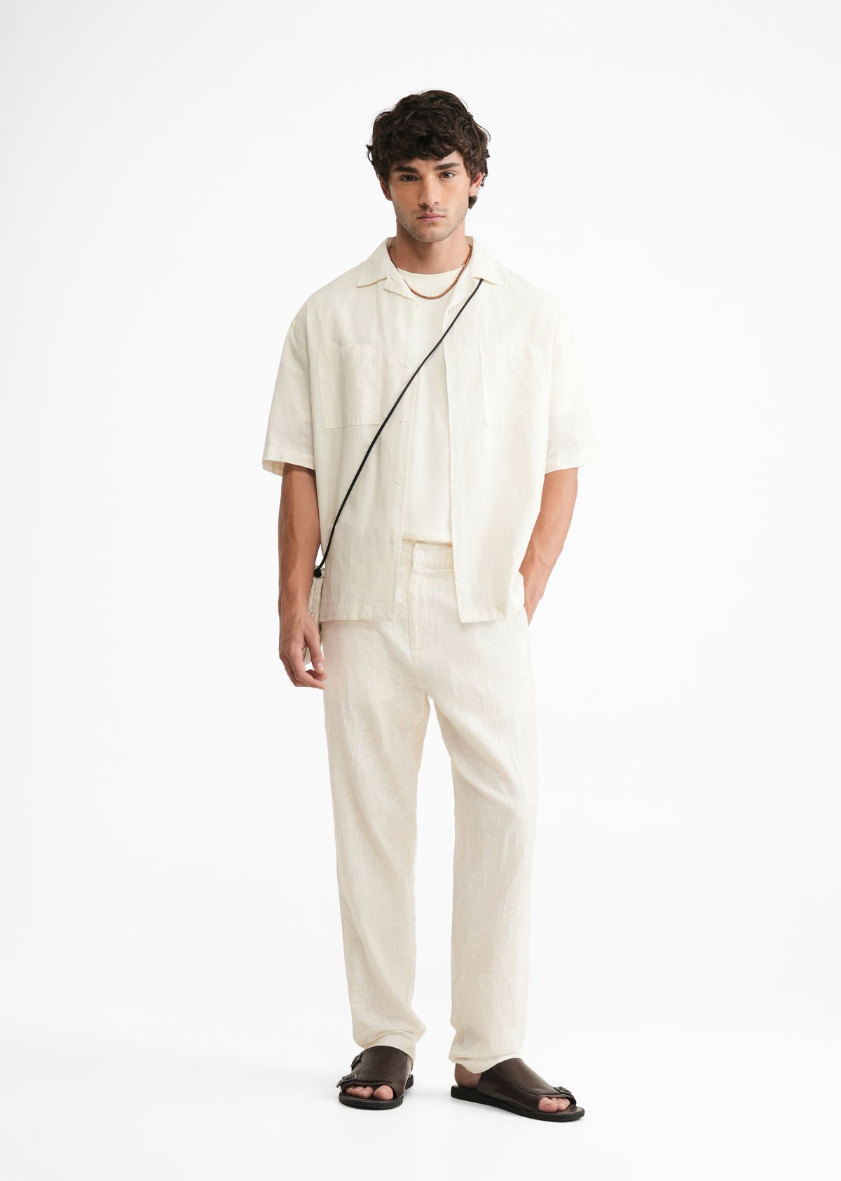 Ivory Tropical Jacquard Pant