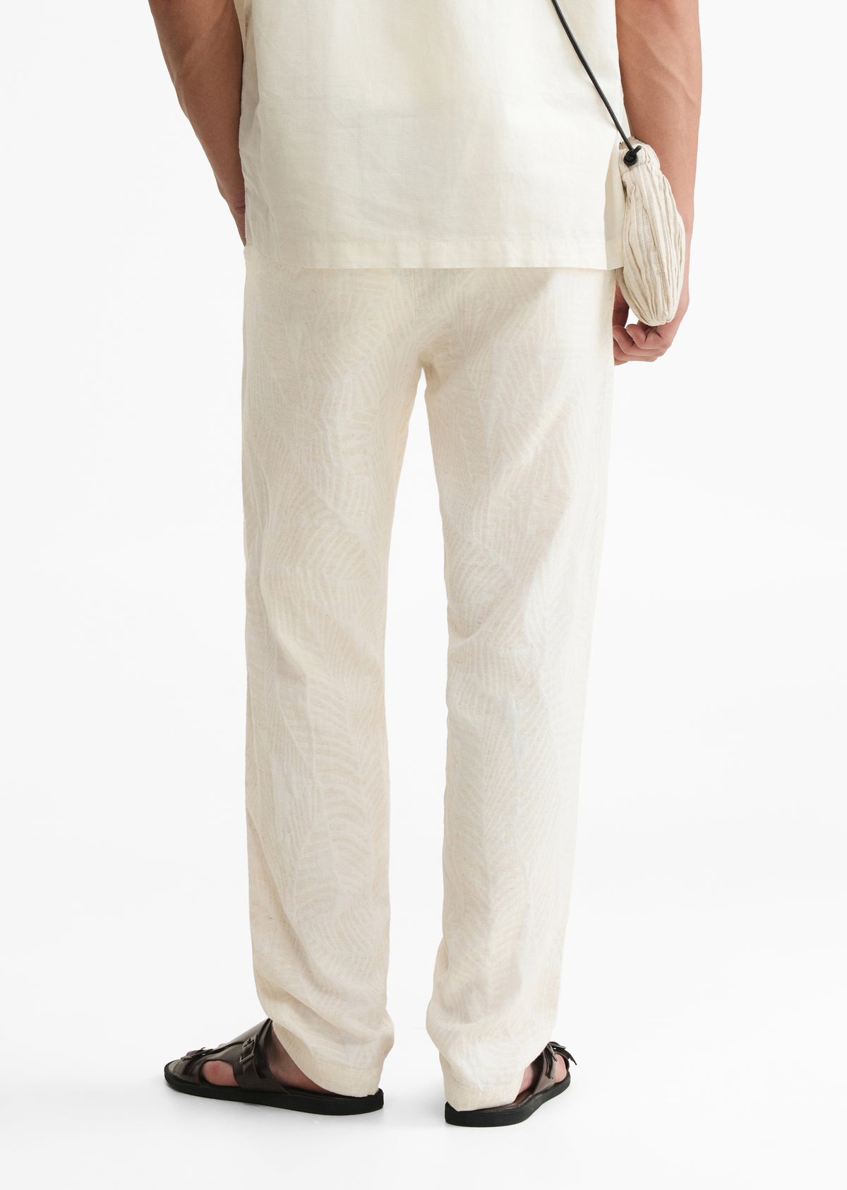Ivory Tropical Jacquard Pant