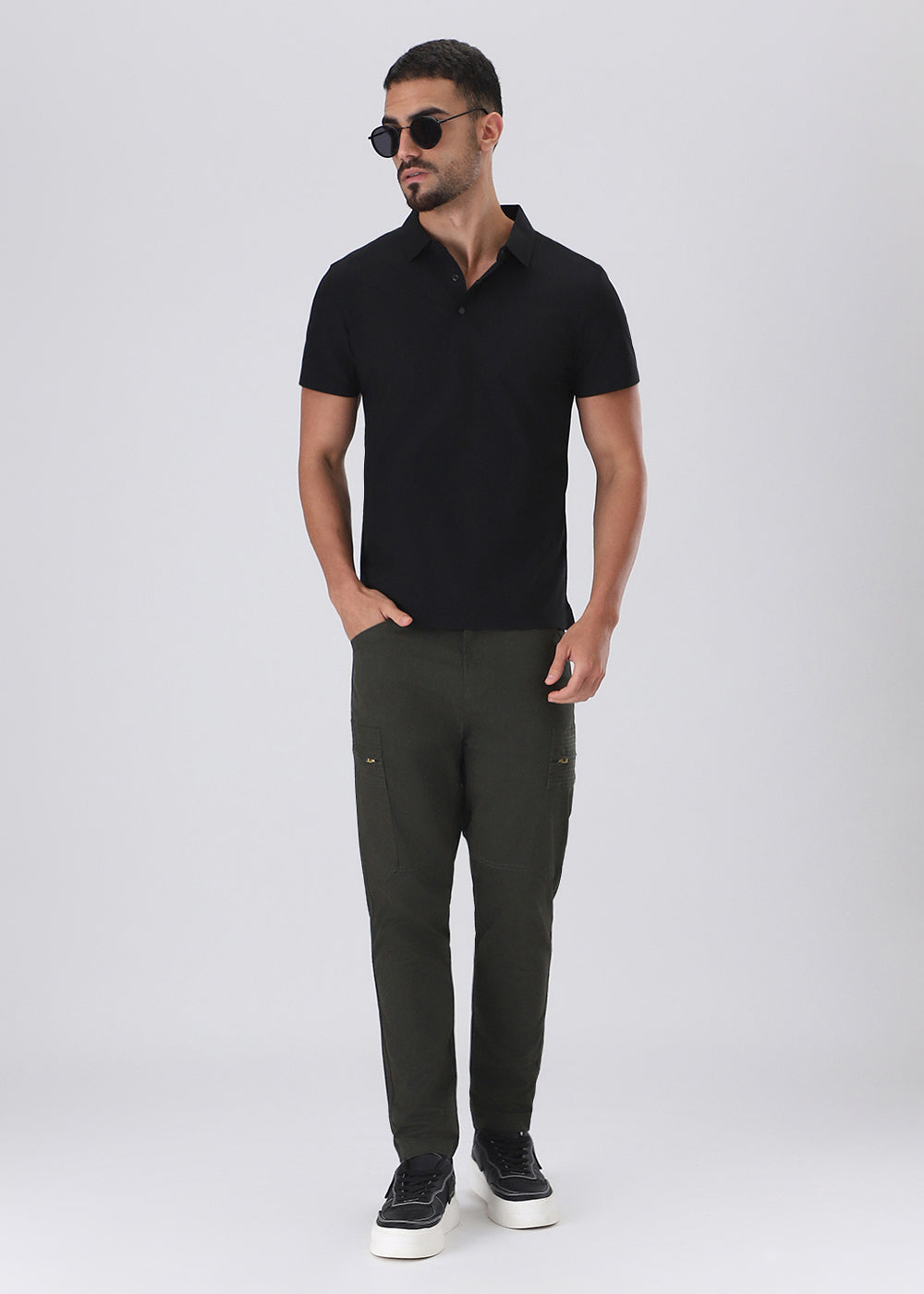 Jade Green Zip Cargo Pants