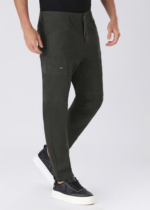 Jade Green Zip Cargo Pants