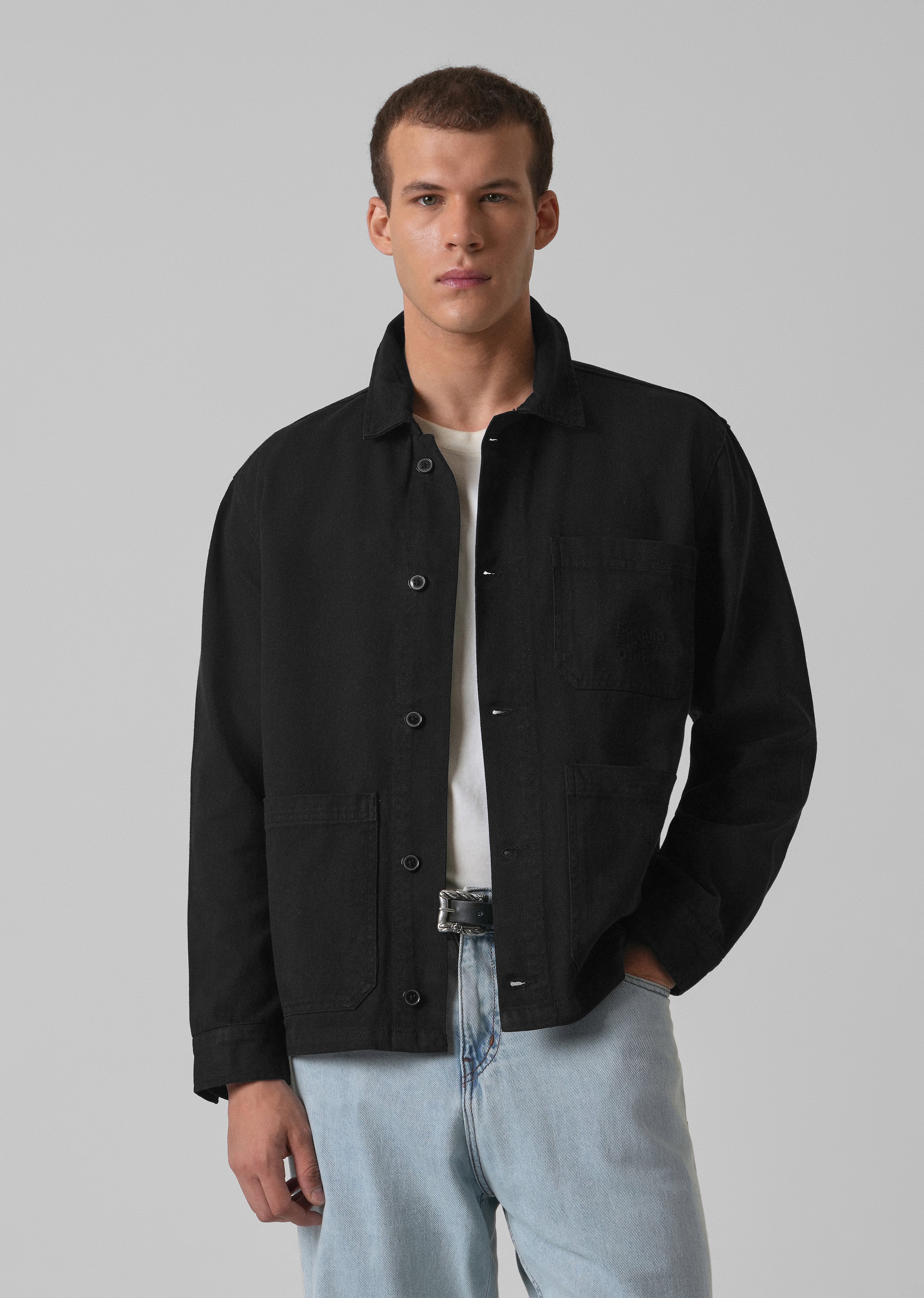 Jade Black Cotton Drill Jacket