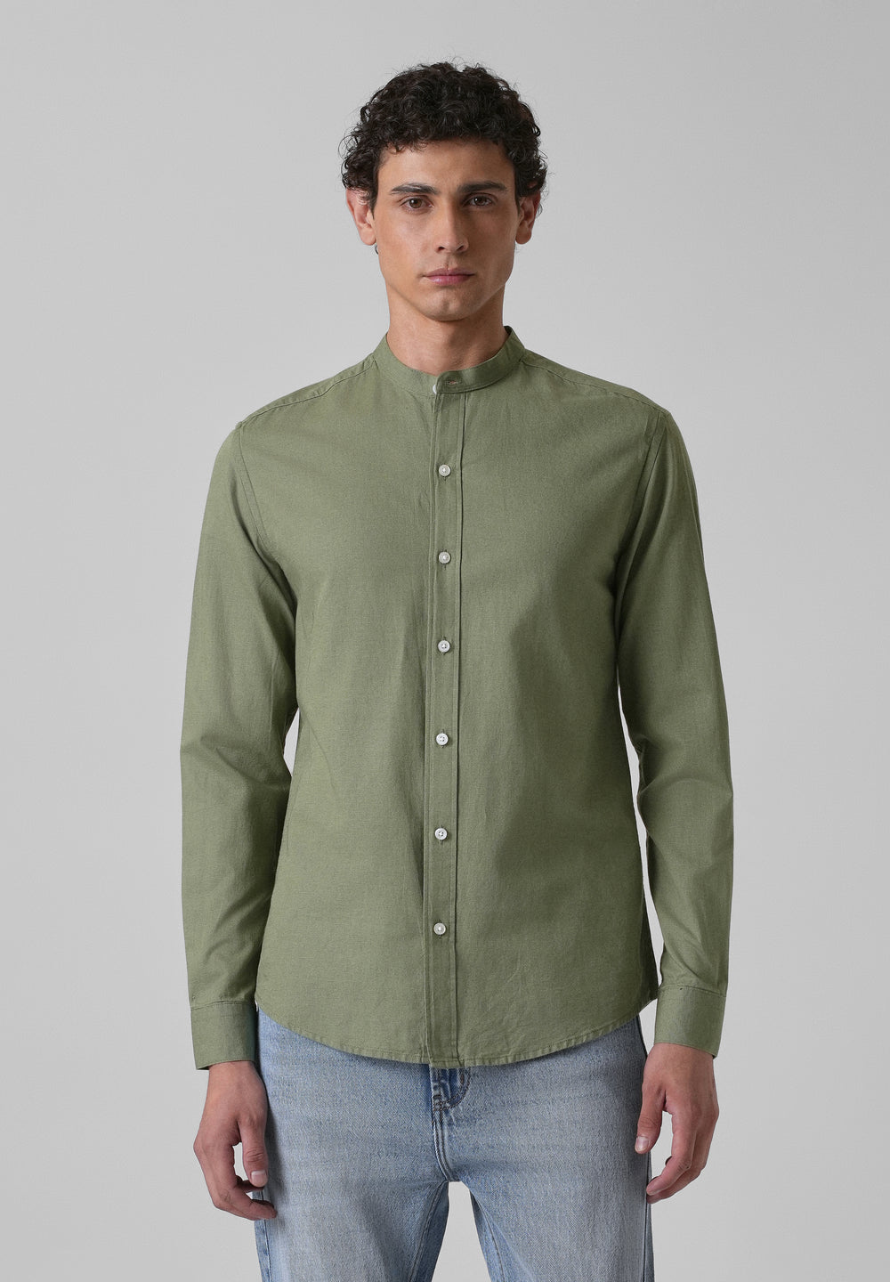 Kelly Green Cotton Linen Shirt
