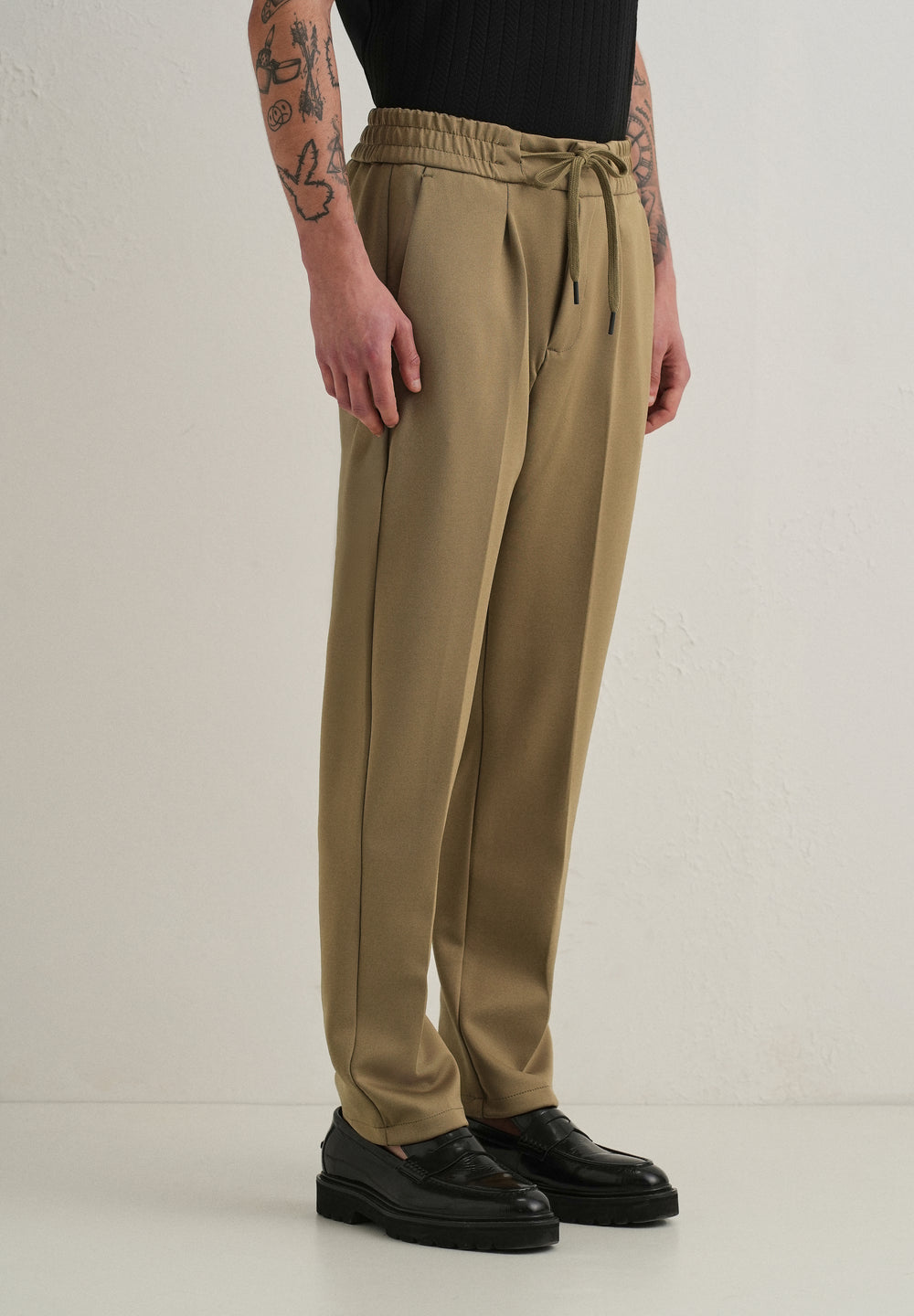Khaki Drawstring Trousers
