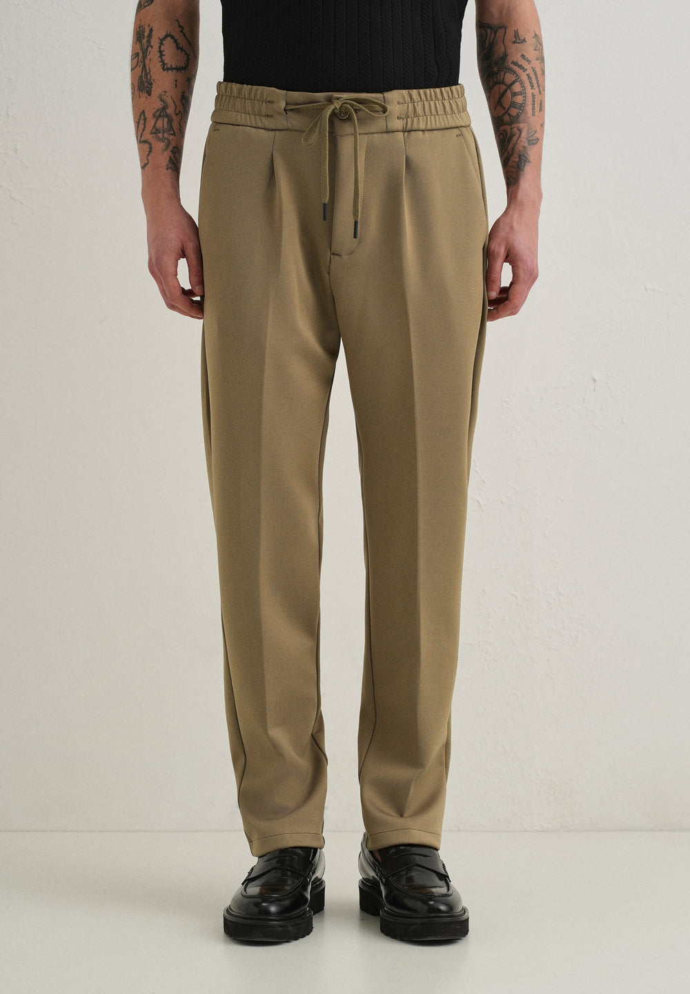 Khaki Drawstring Trousers