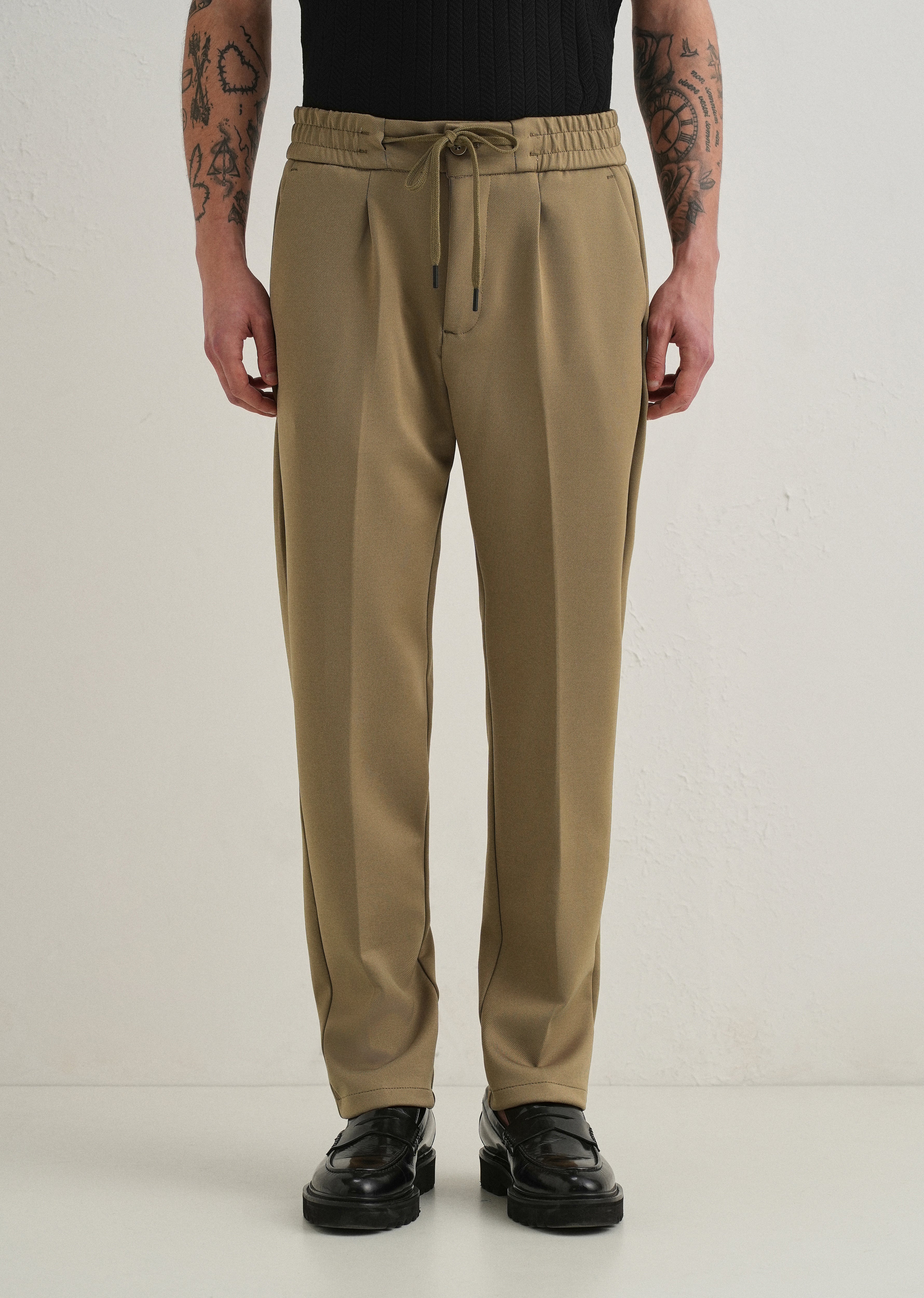 Khaki Drawstring Trousers