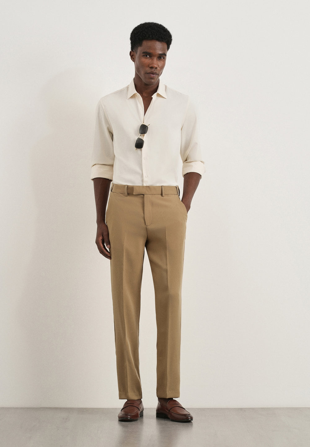 Khaki Flex Waist Slim Fit Trouser