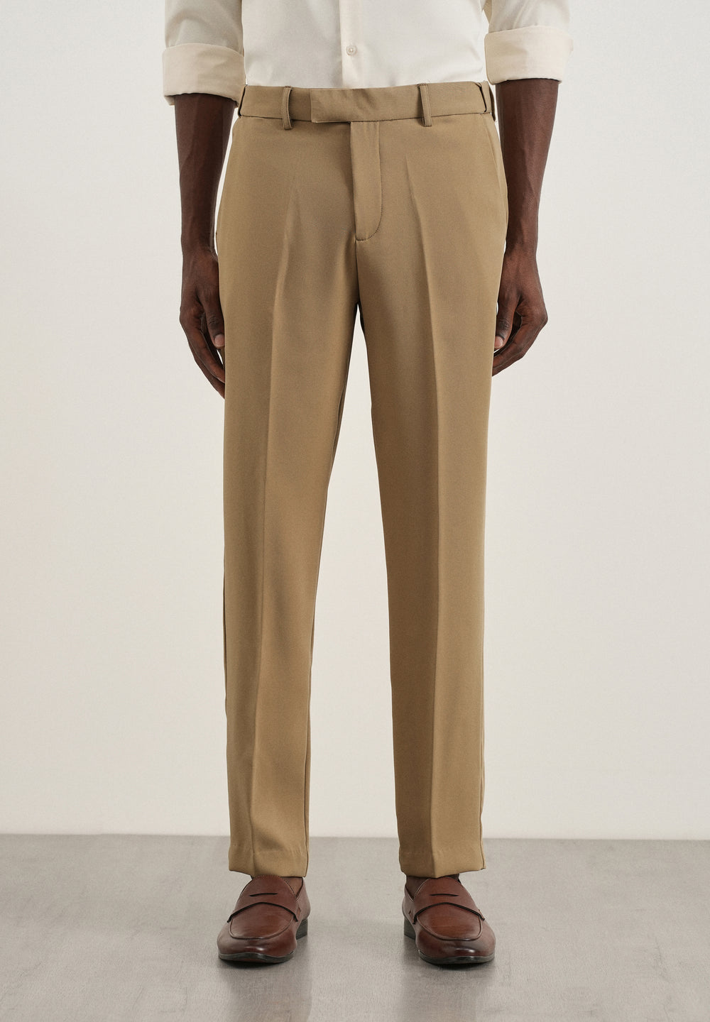 Khaki Flex Waist Slim Fit Trouser
