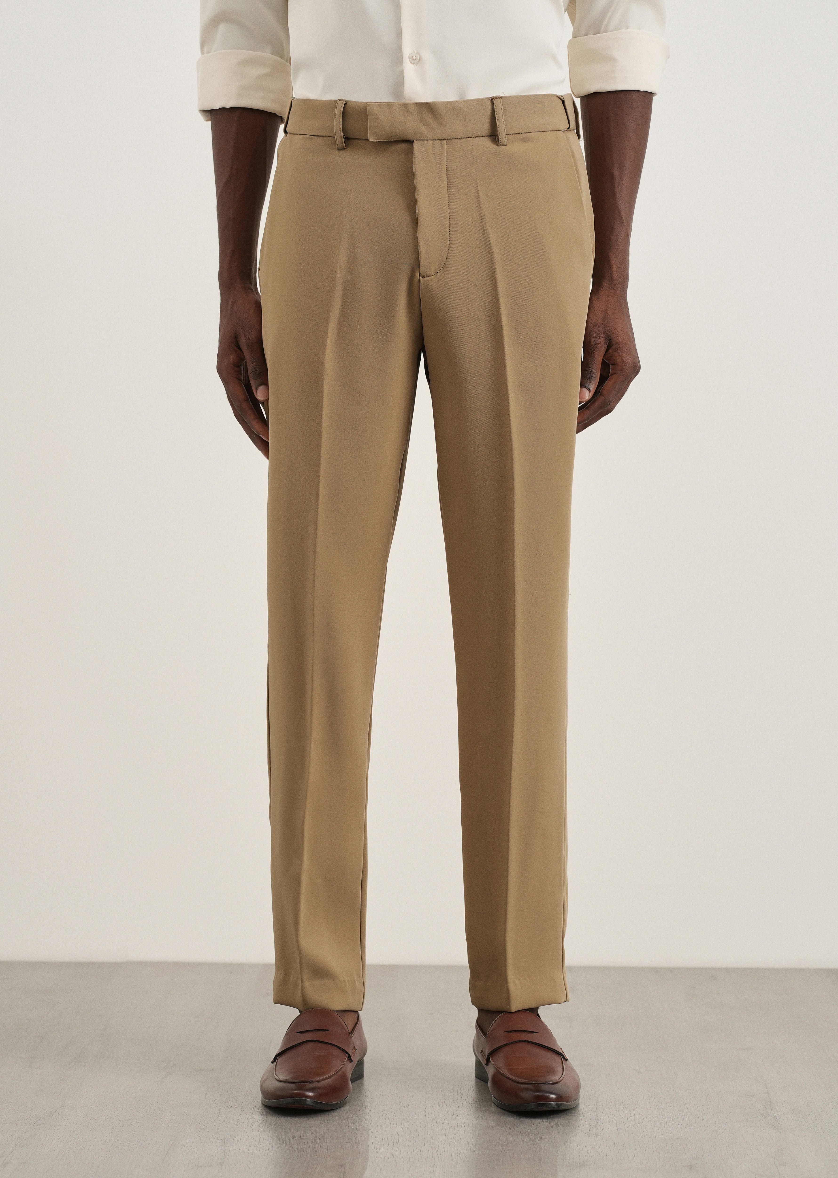 Khaki Flex Waist Slim Fit Trouser