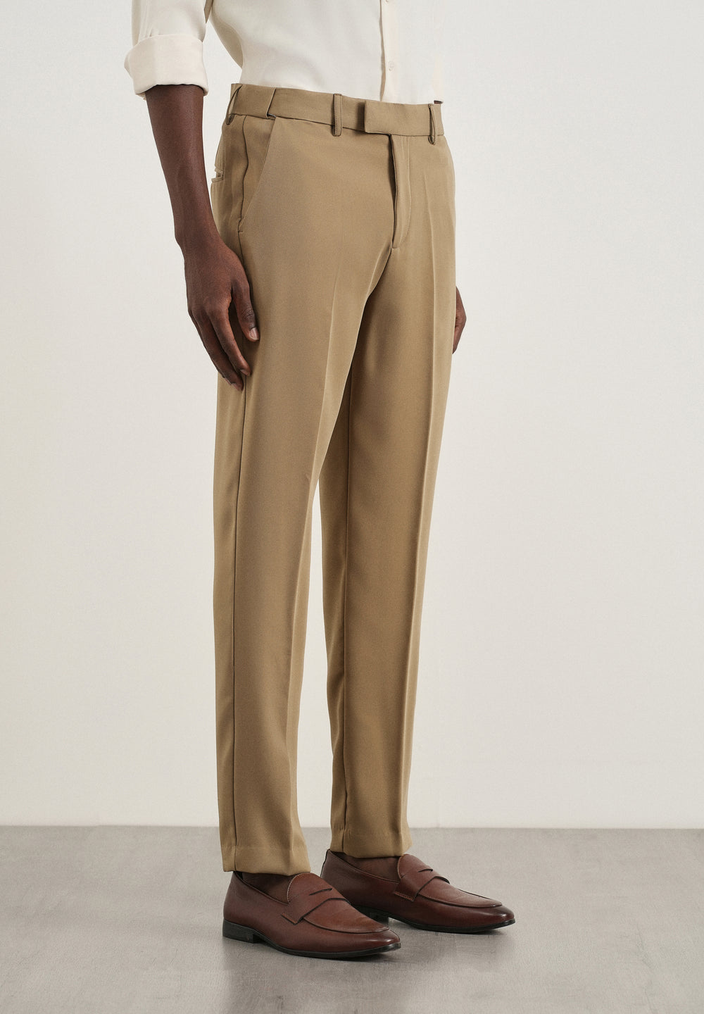 Khaki Flex Waist Slim Fit Trouser
