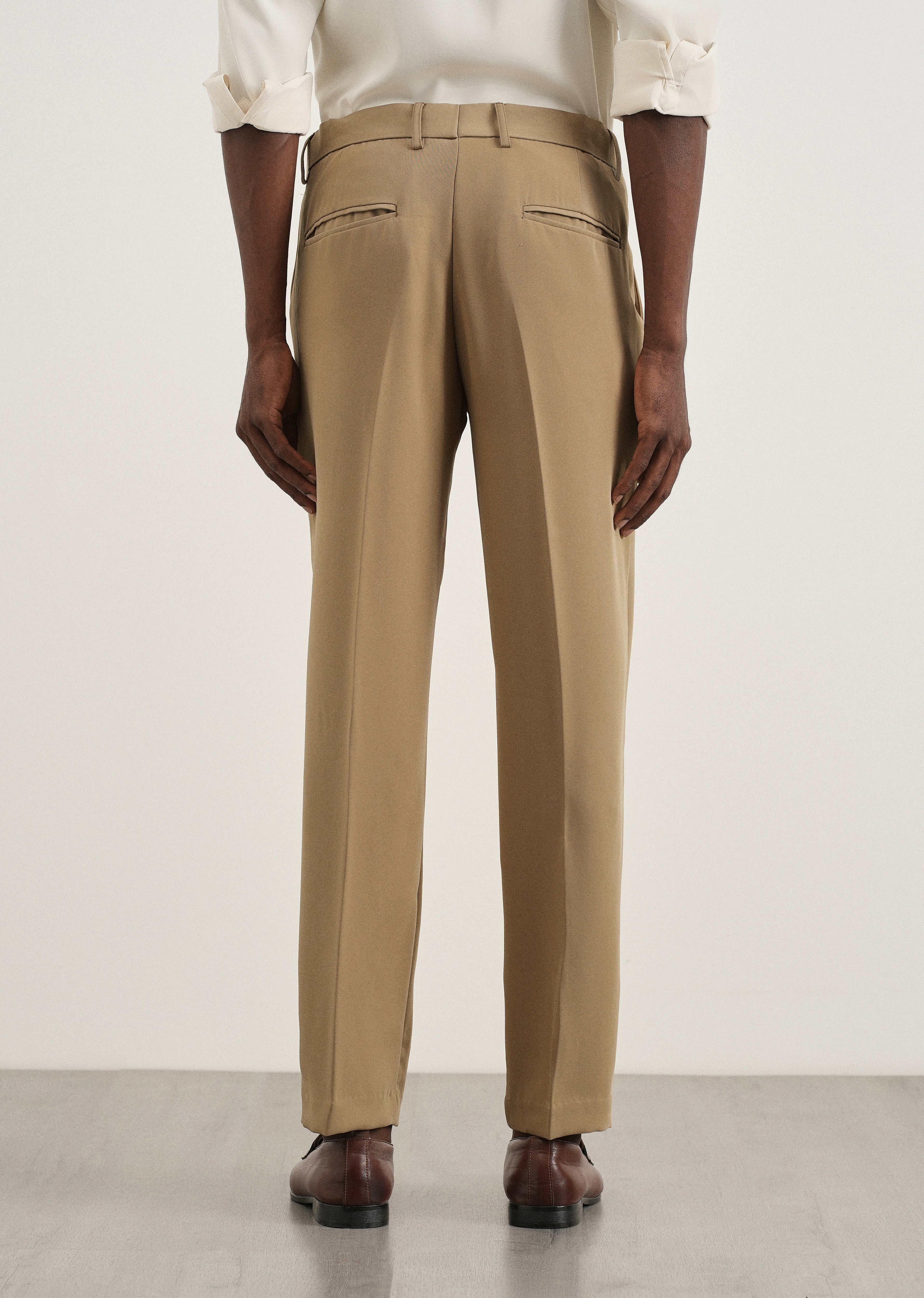 Khaki Flex Waist Slim Fit Trouser