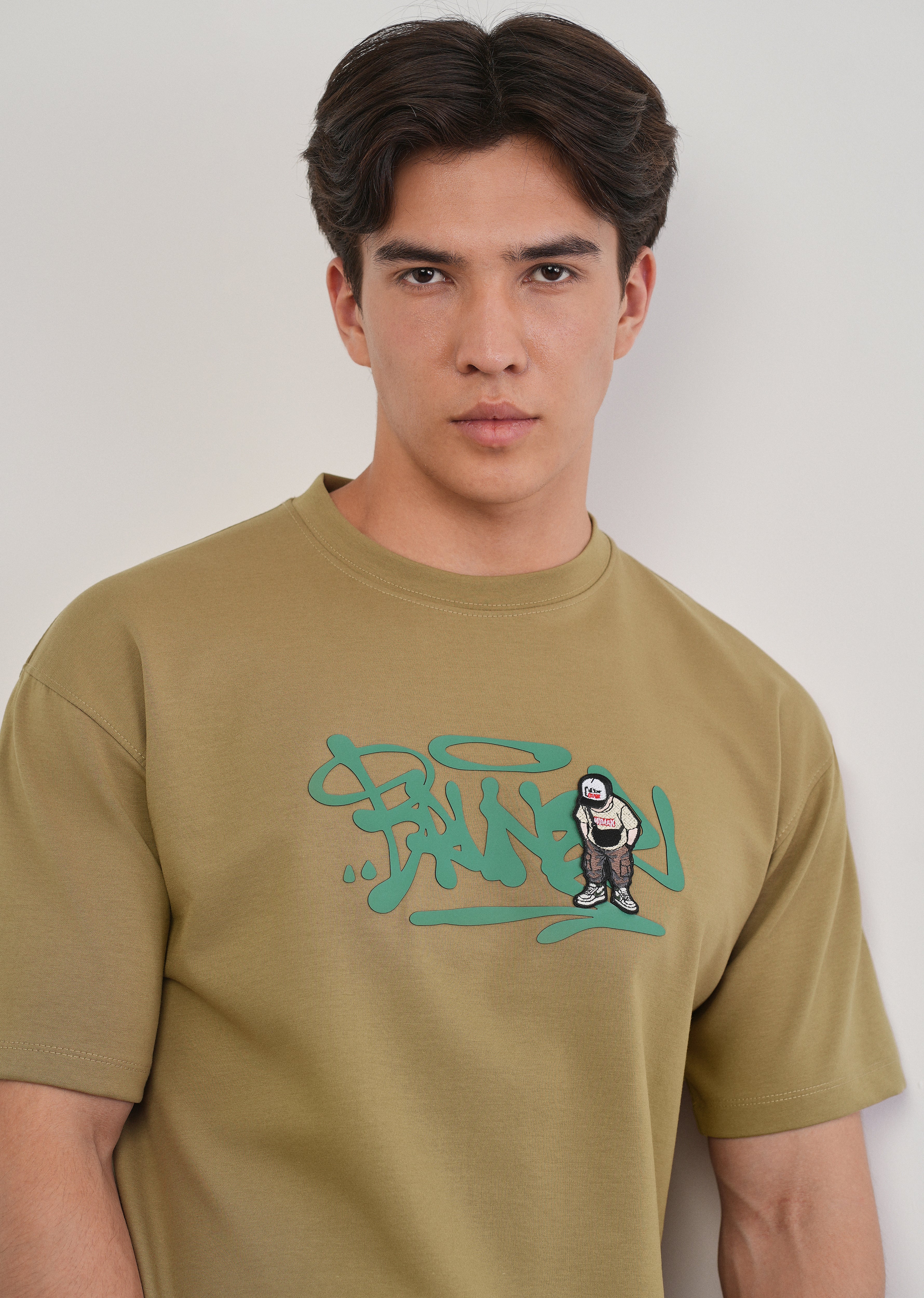 Khaki Rubber Print T-shirt