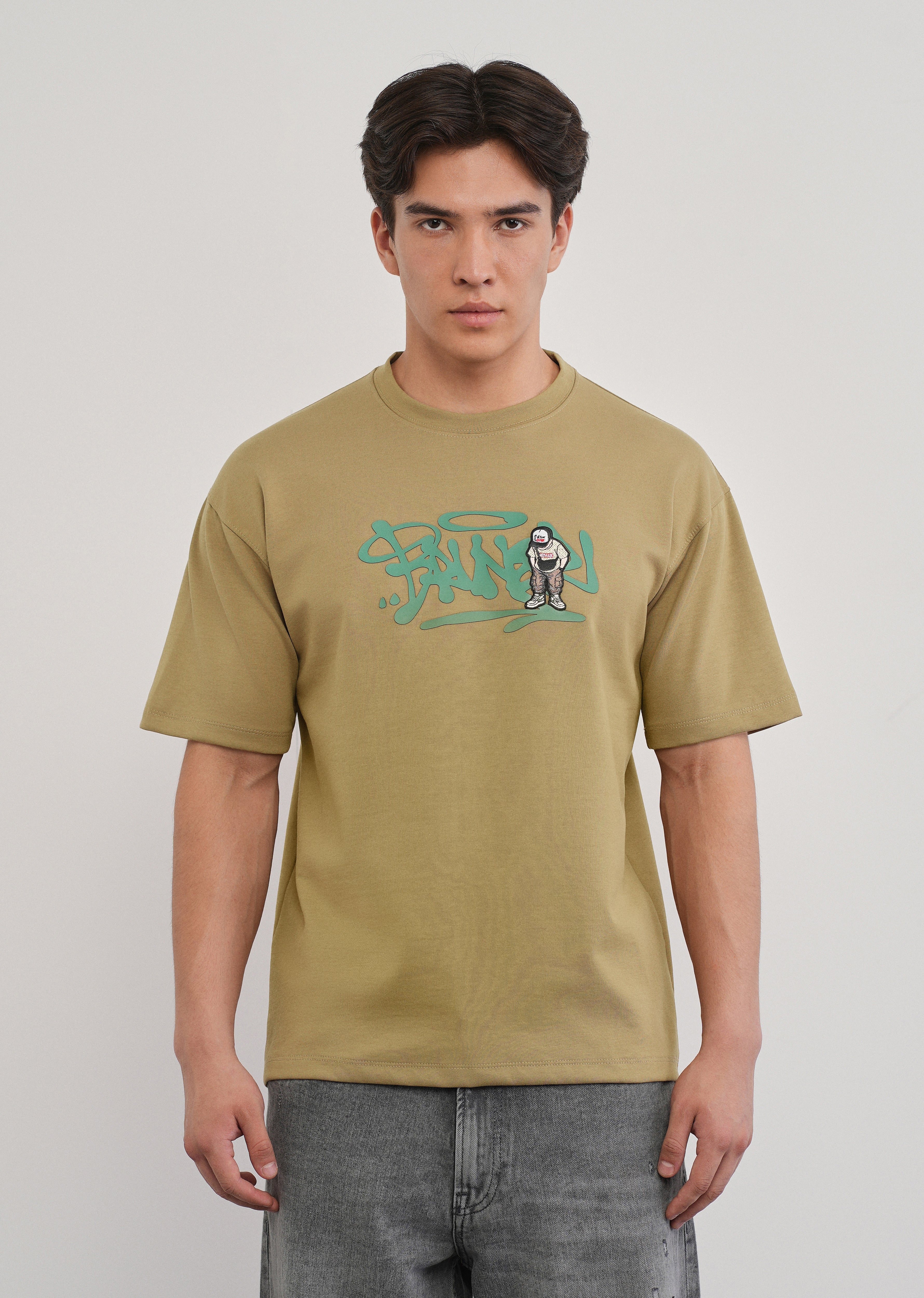 Khaki Rubber Print T-shirt