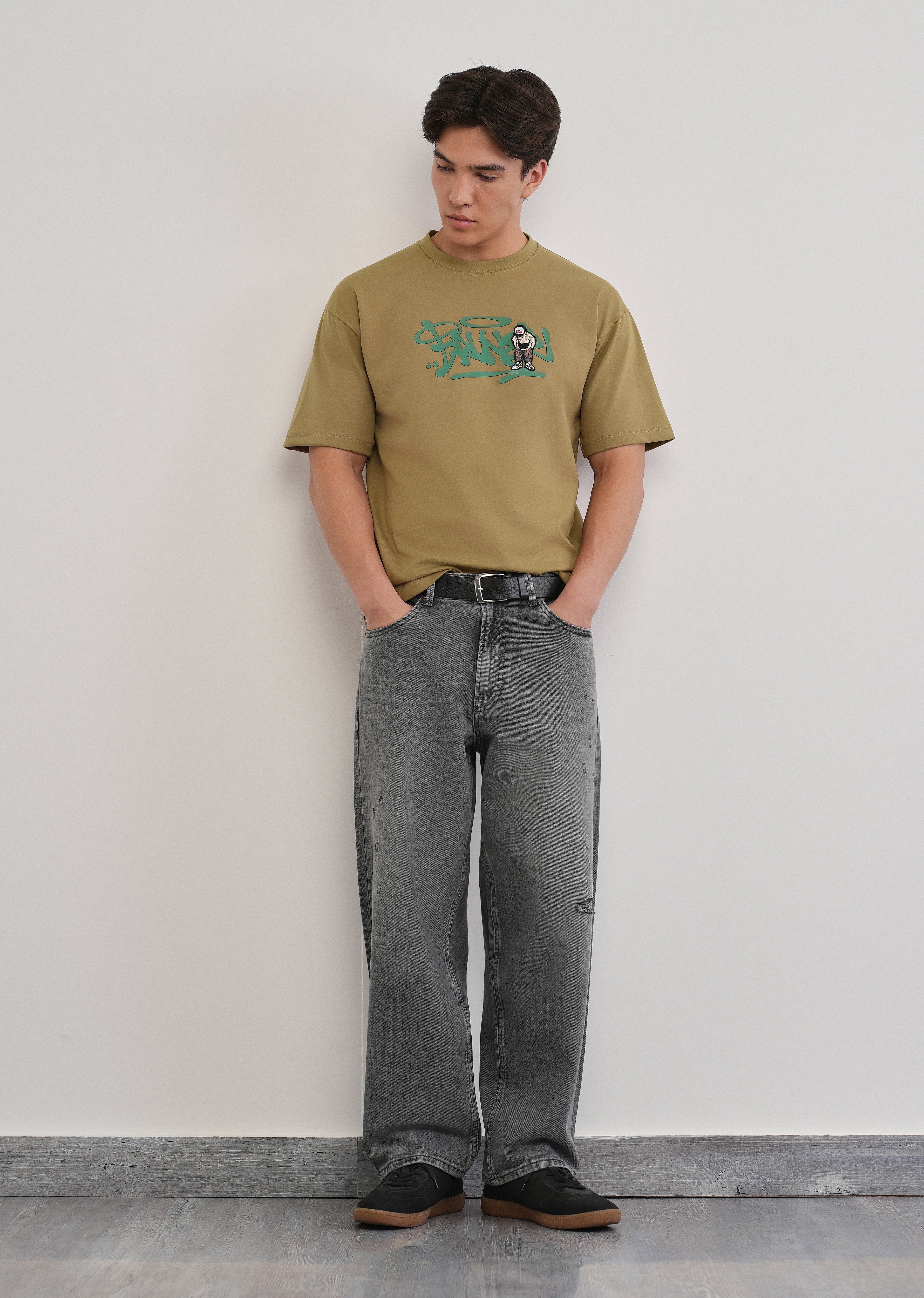 Khaki Rubber Print T-shirt