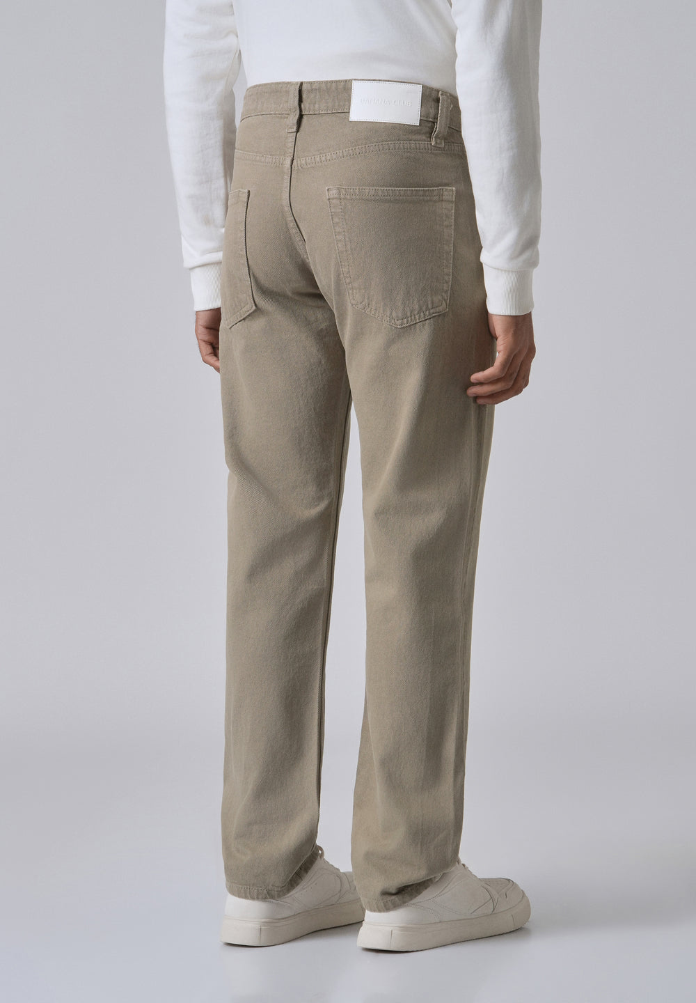 Khaki Green Straight Fit Denim