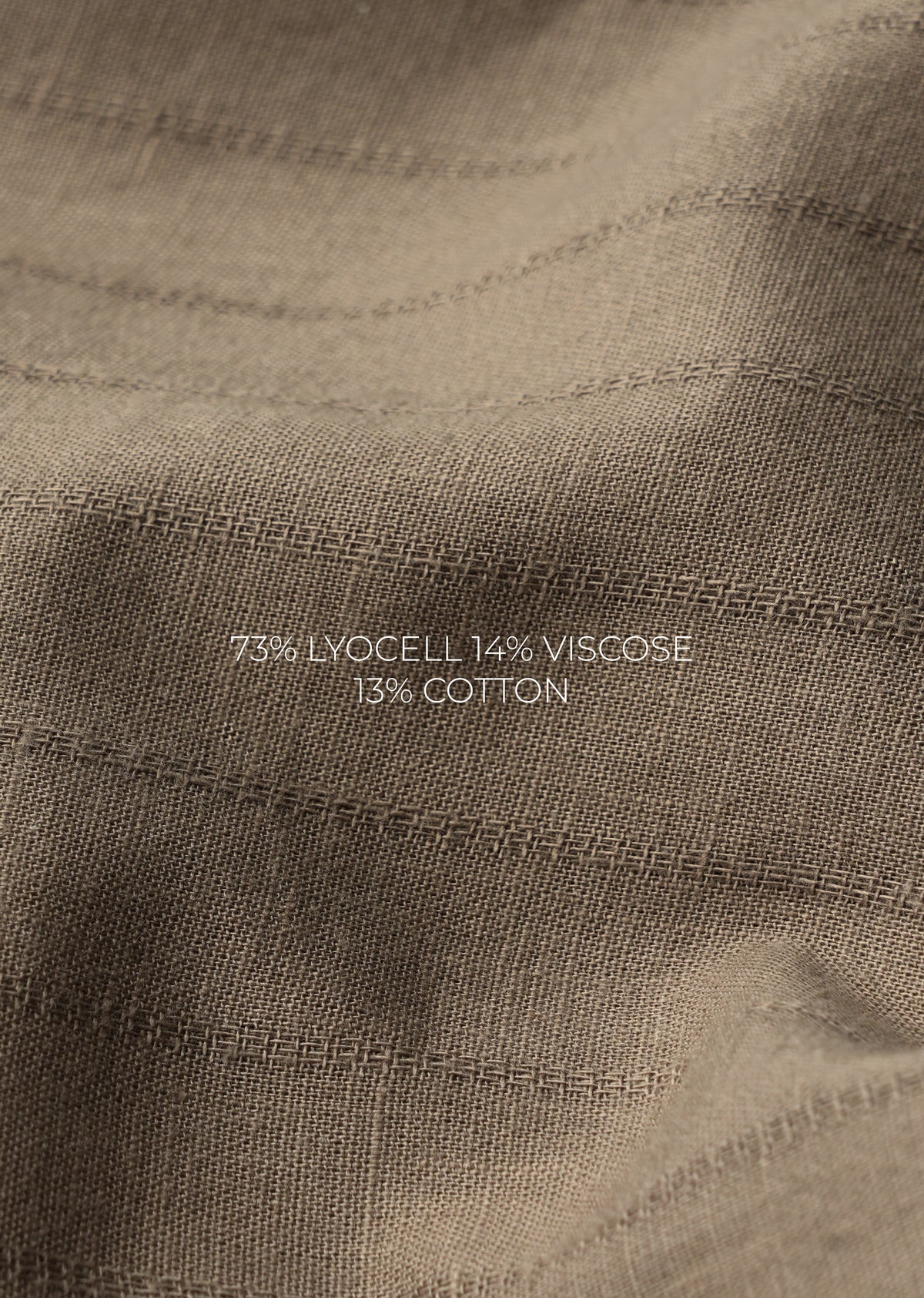 Khaki Lyocell Cotton Self-Stripe Shirt