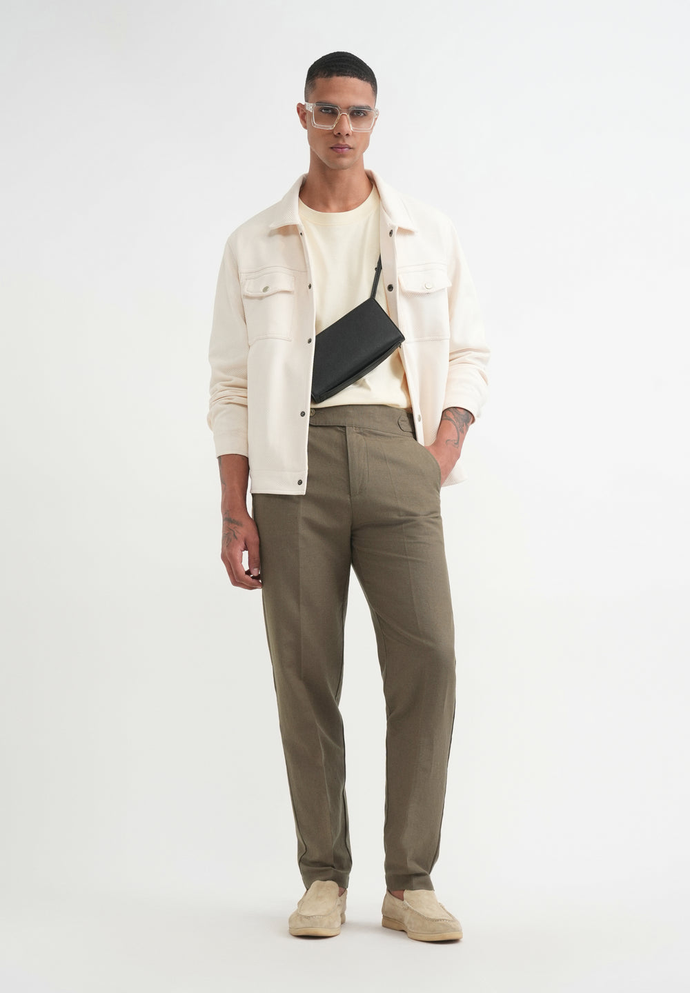 Khaki Olive Cotton Linen Gurkha Pant