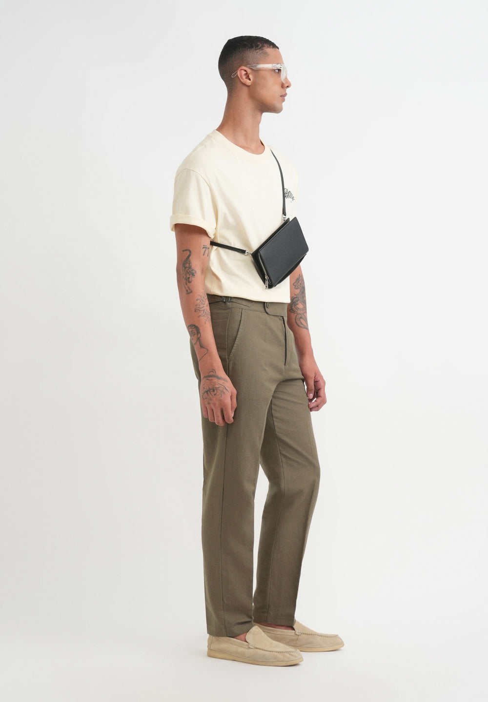 Khaki Olive Cotton Linen Gurkha Pant