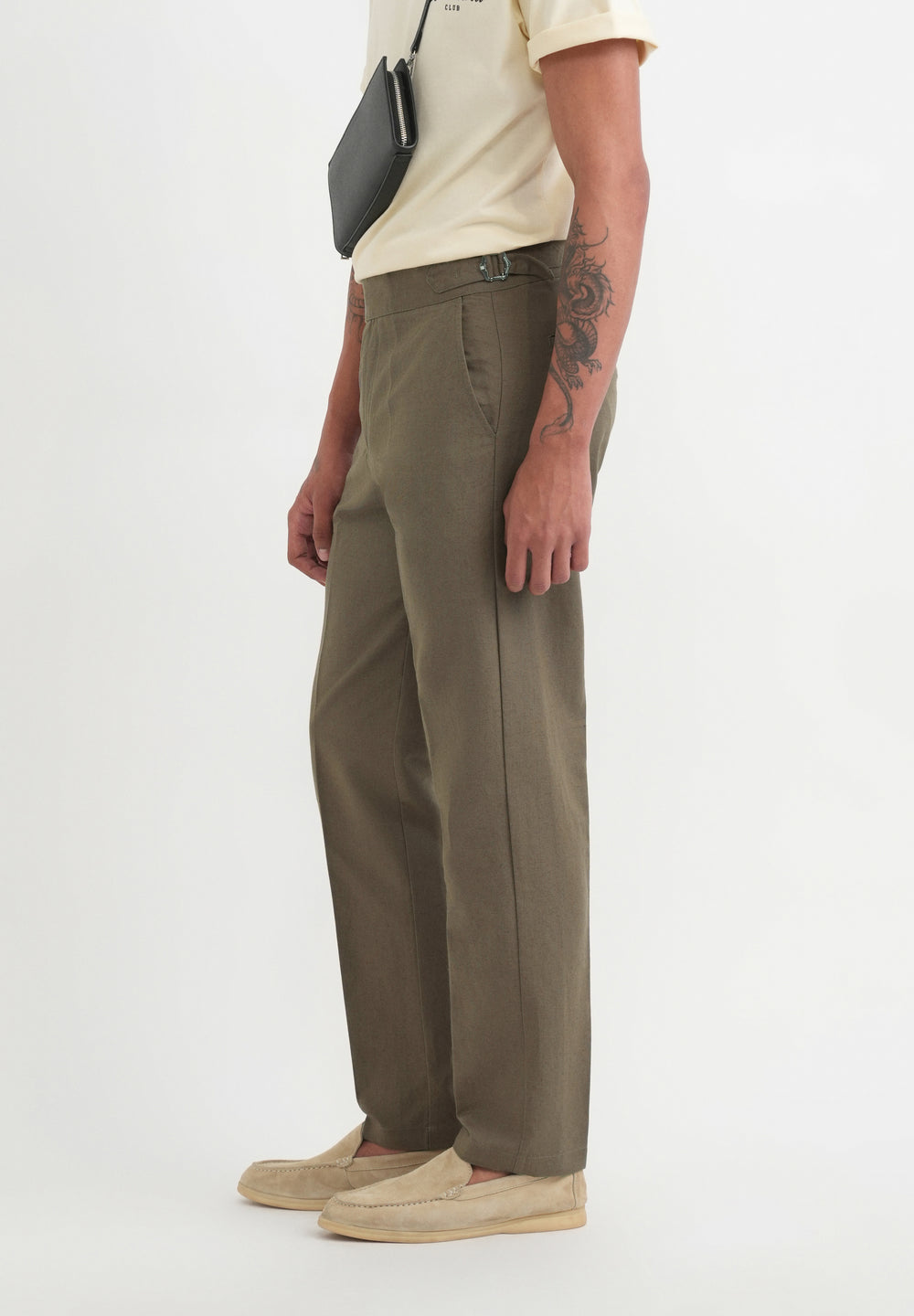 Khaki Olive Cotton Linen Gurkha Pant