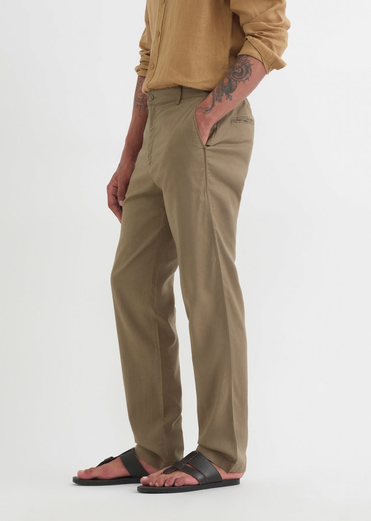 Khaki Semi-Elasticated Trouser