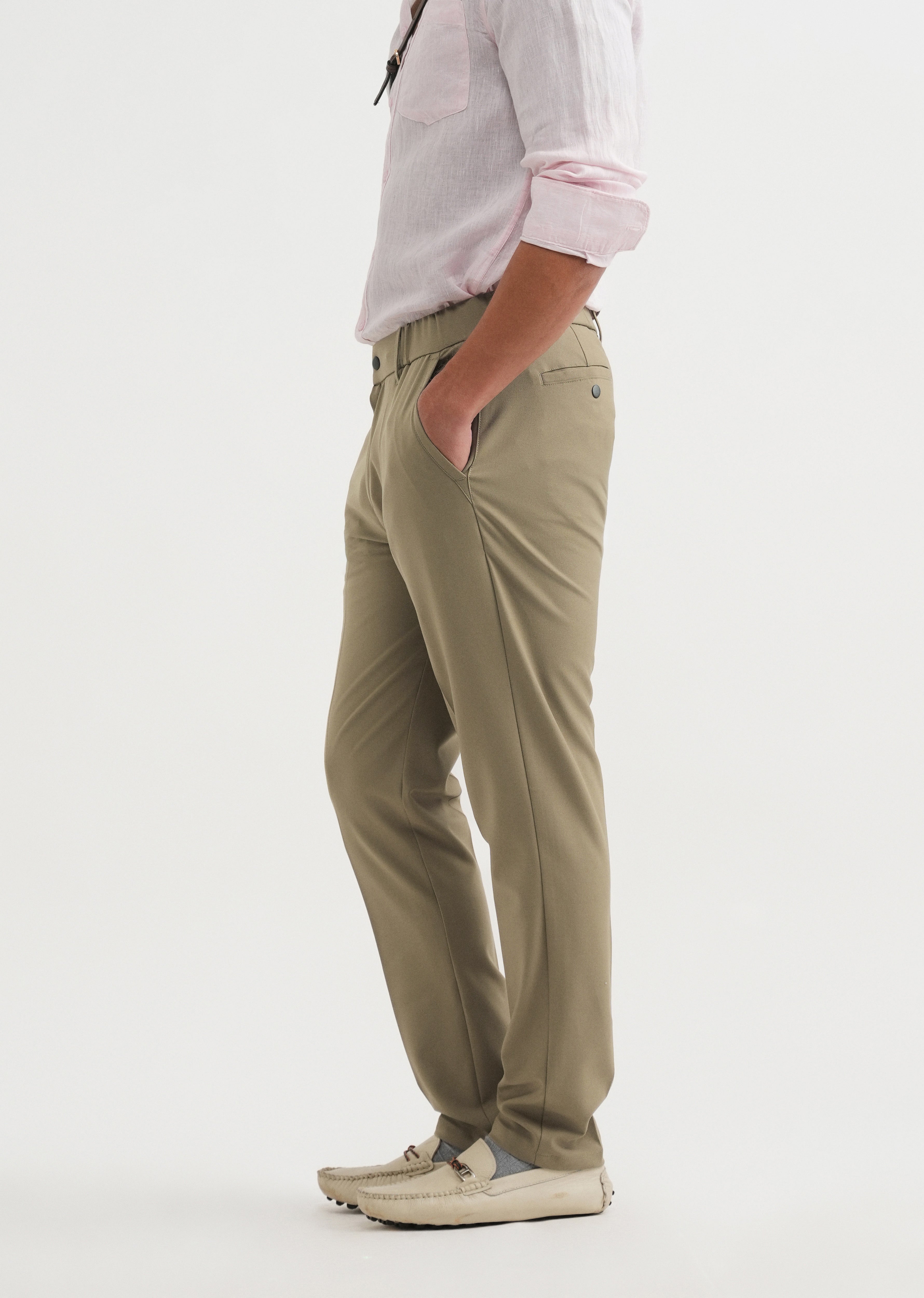 Khaki Semi-Elasticated Trouser