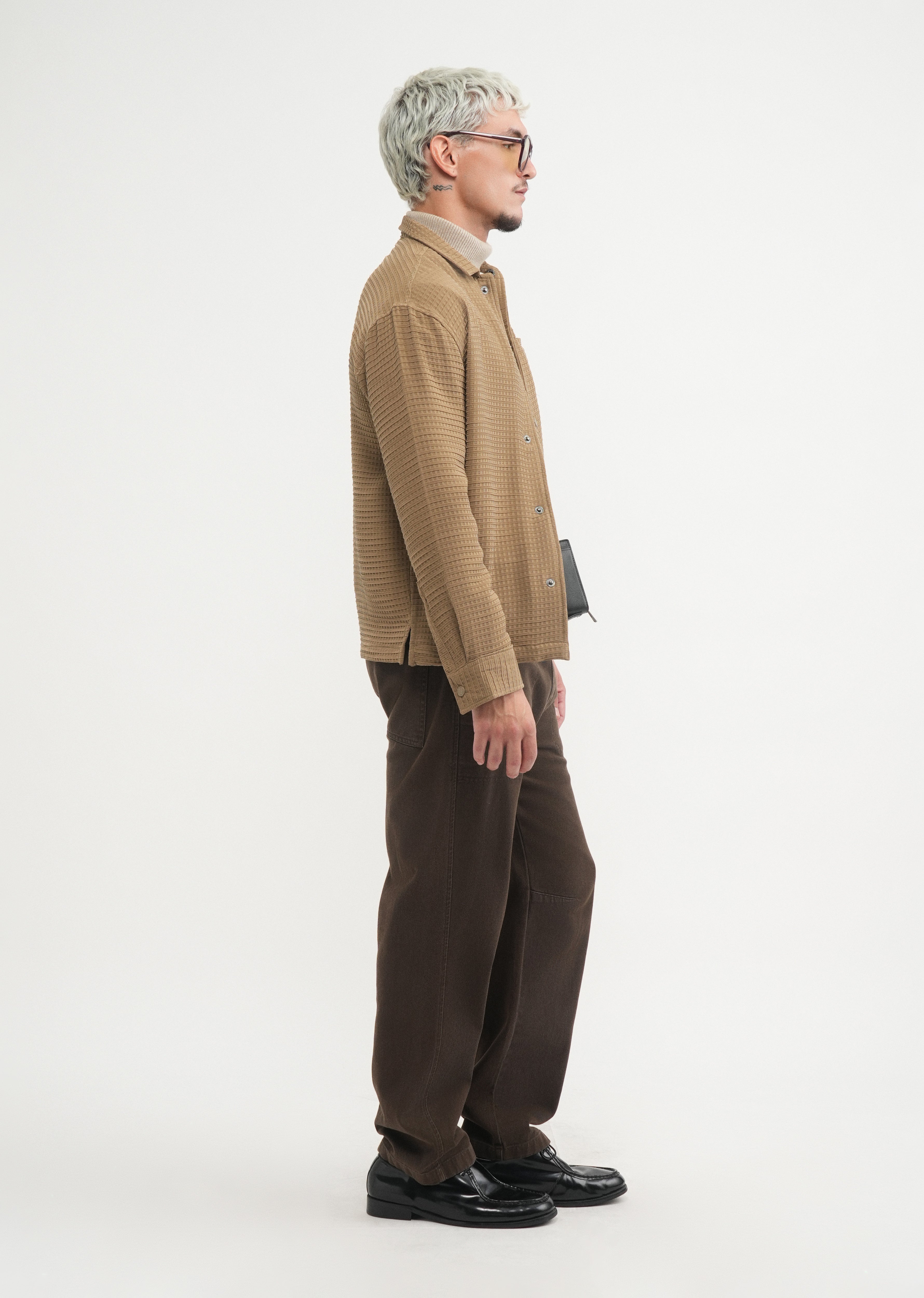 Khaki Textured Shacket
