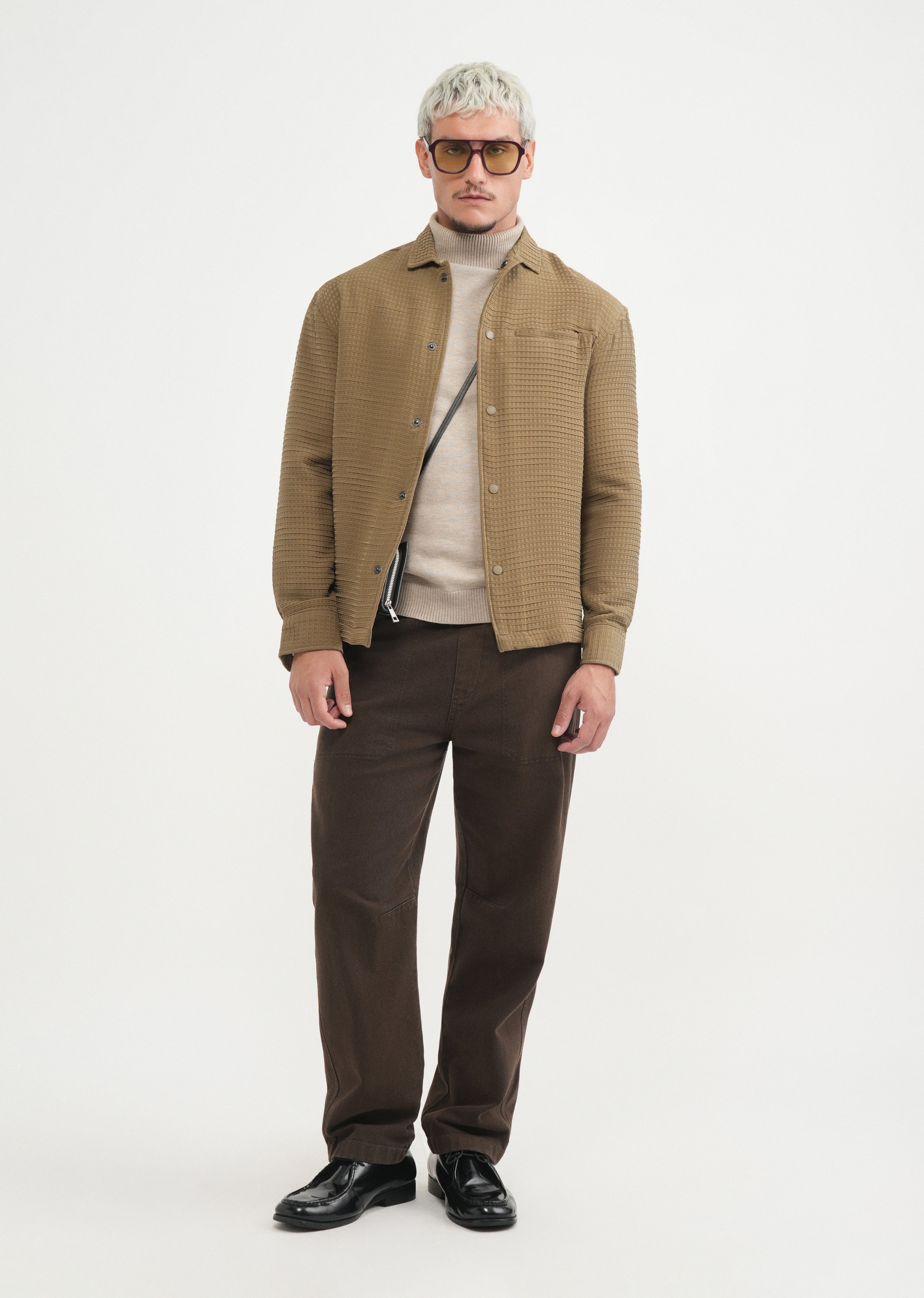 Khaki Textured Shacket