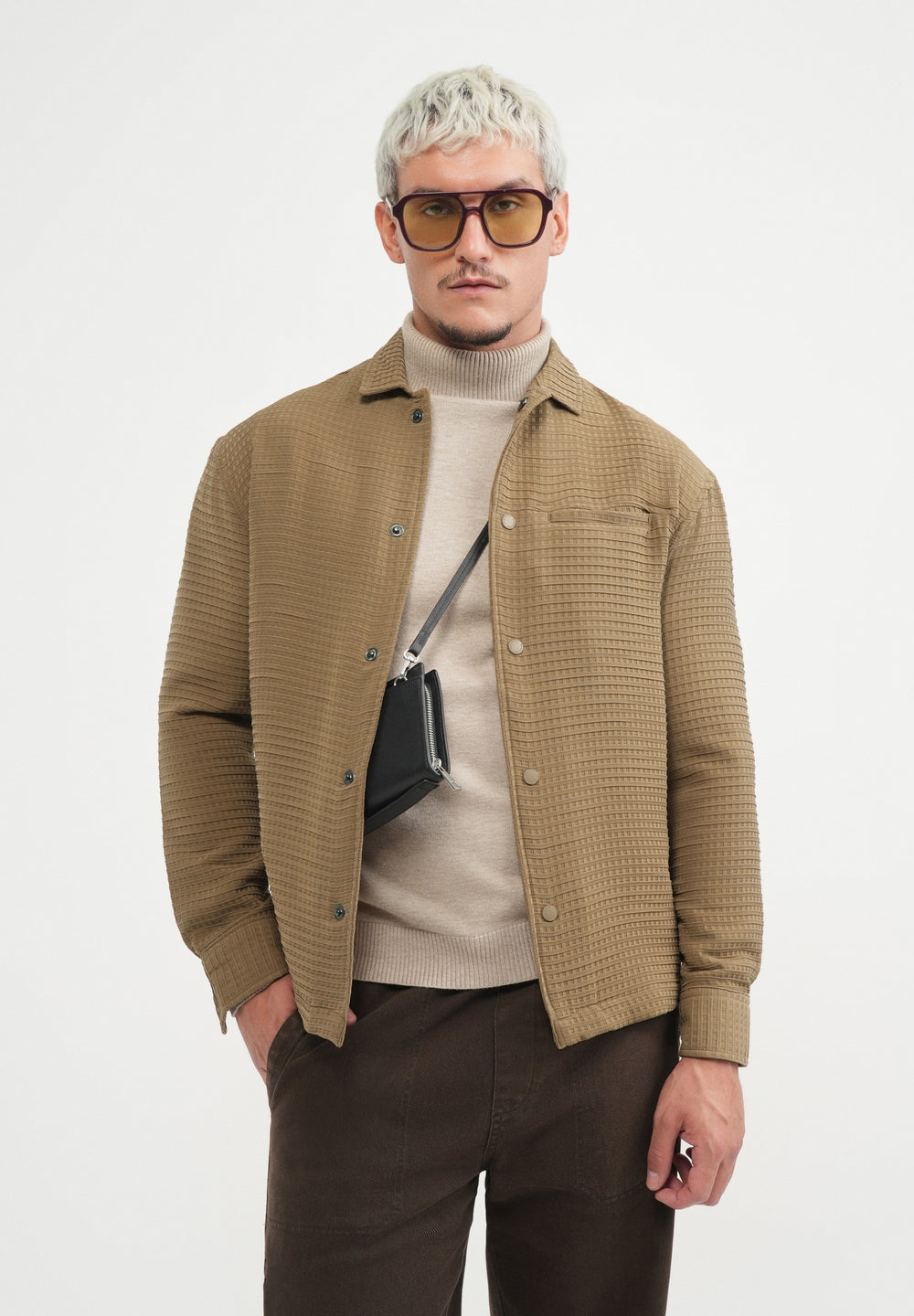 Khaki Textured Shacket