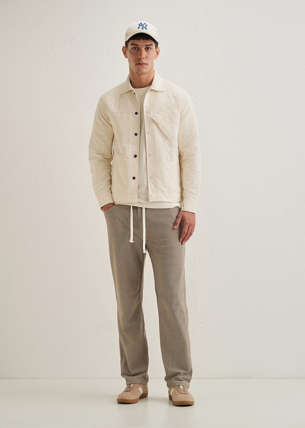 Khaki Straight Fit Corduroy Pants