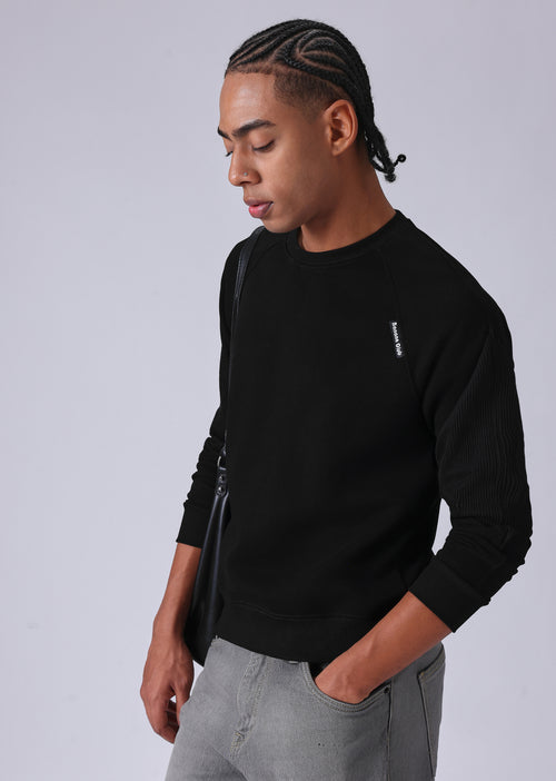 Knit Cut and Sew Black Sweatshirt